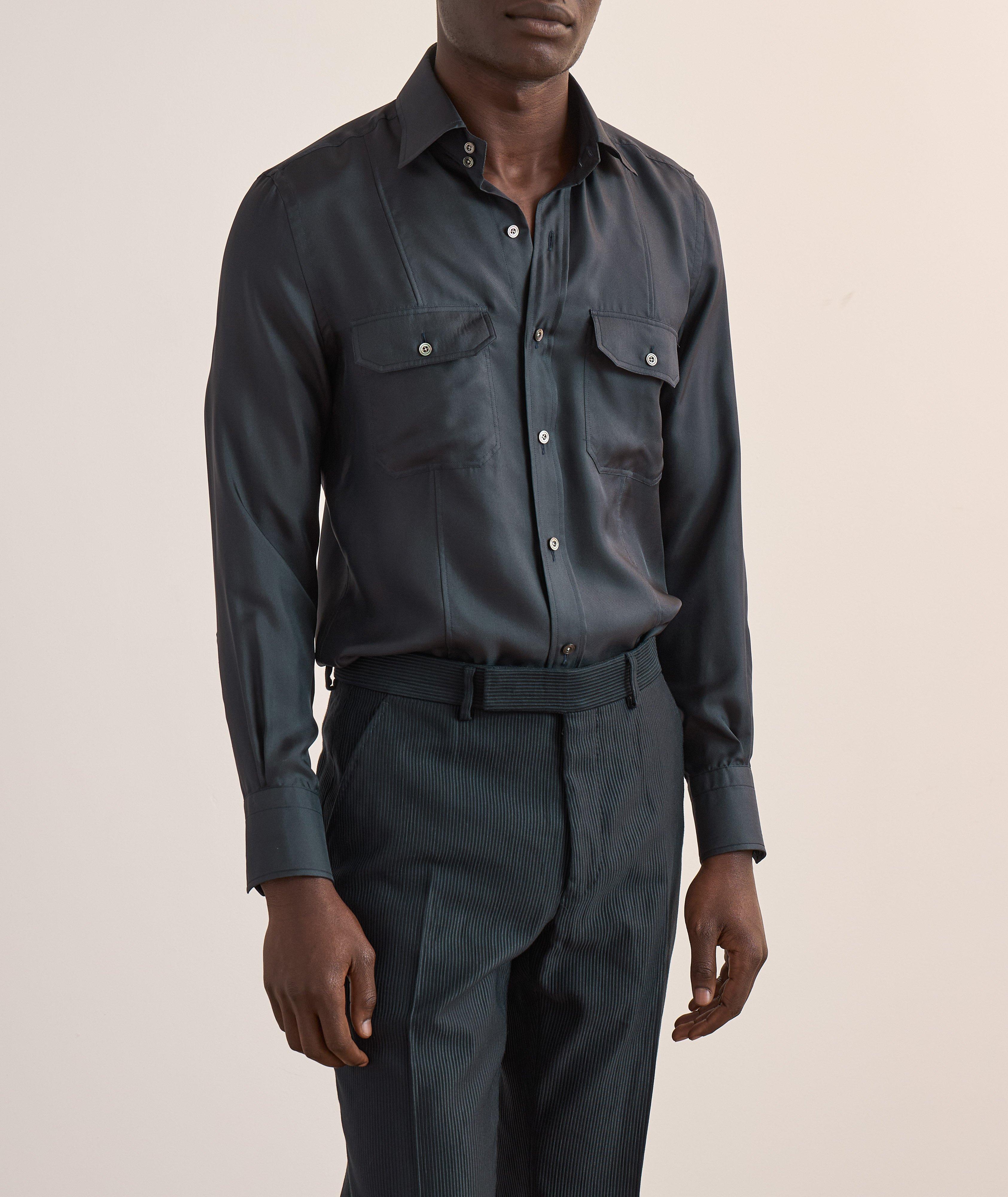 Washed Silk Military Shirt image 1