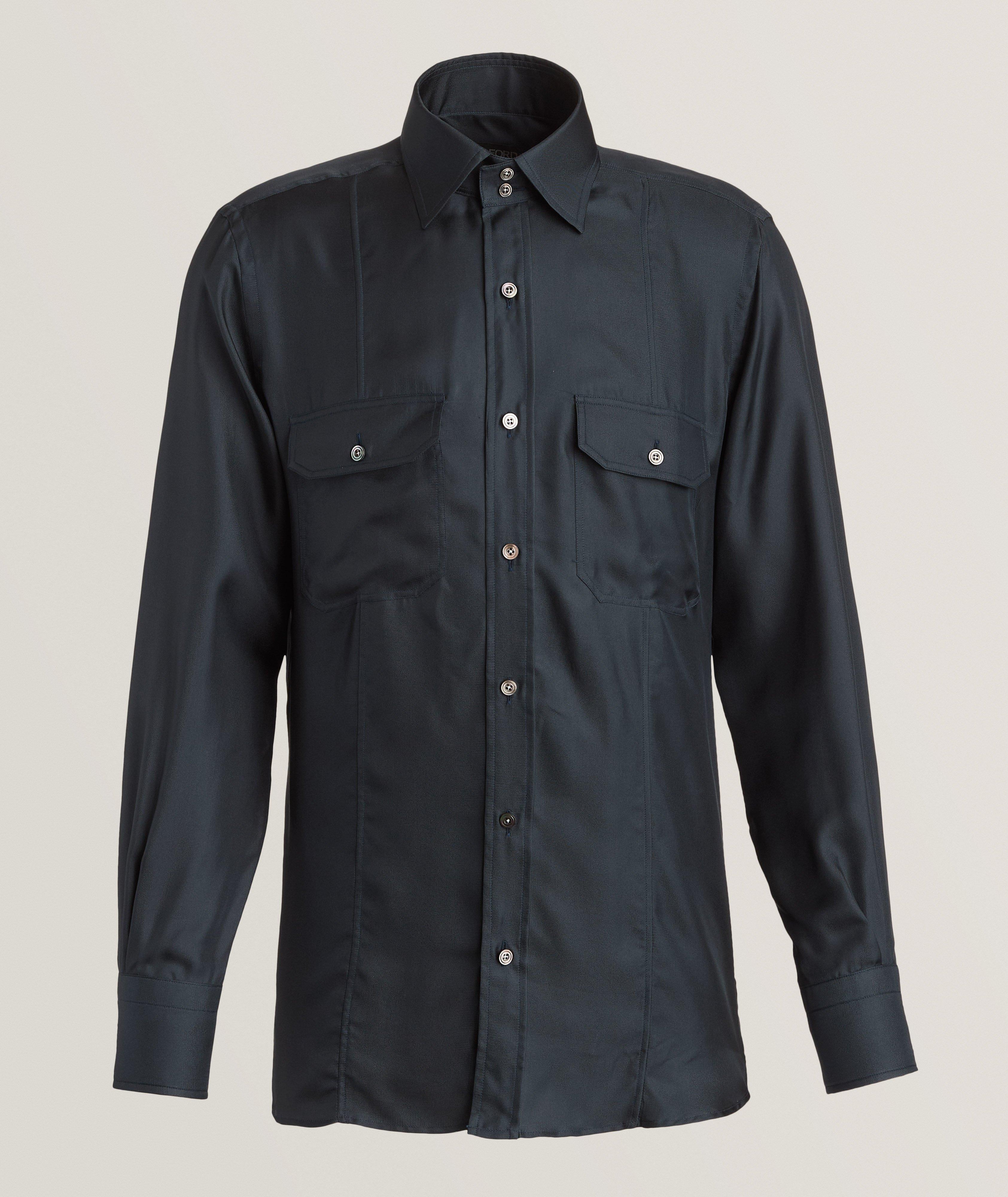 Chemise de style utilitaire en soie image 0