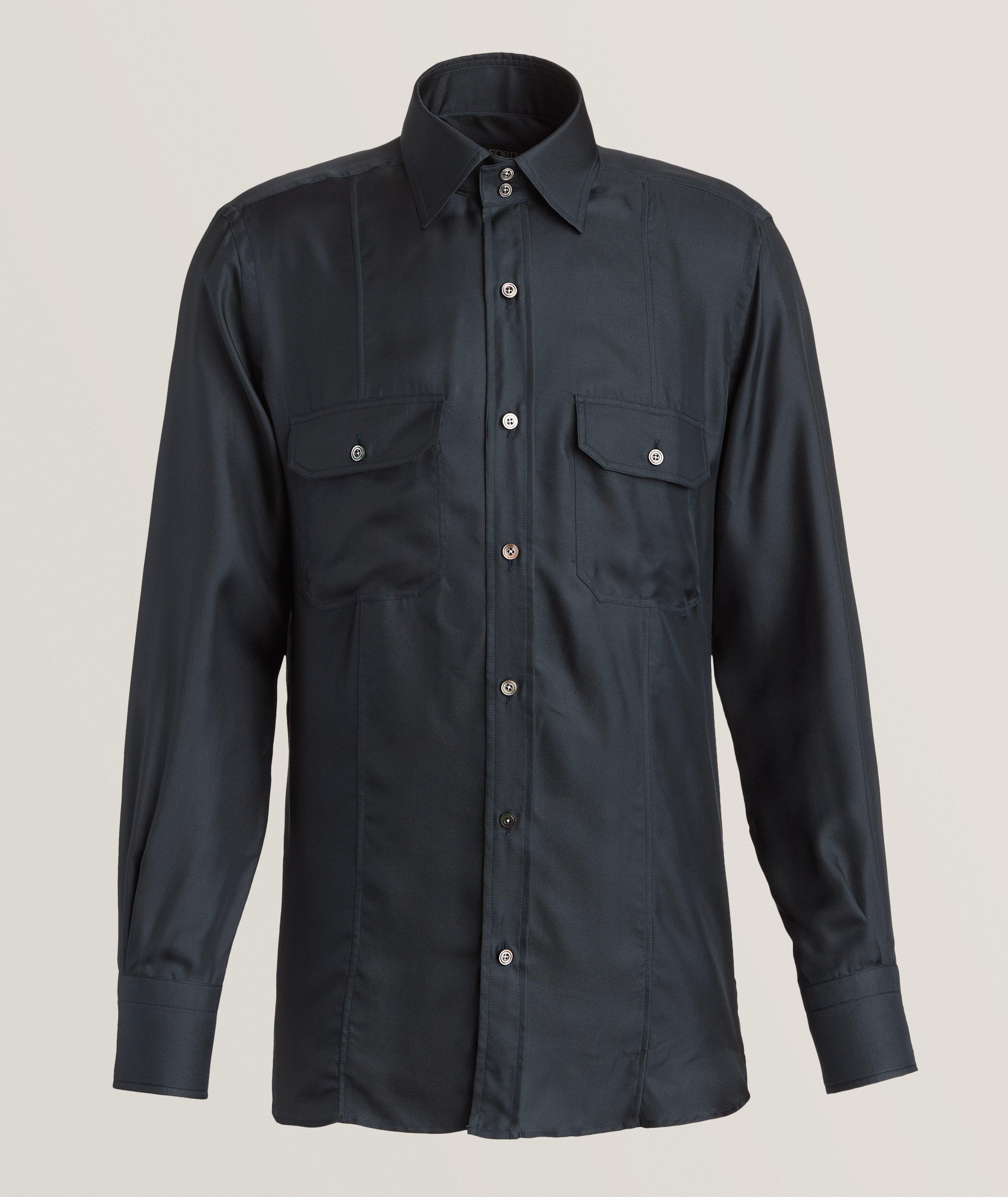 Washed Silk Military Shirt image 0