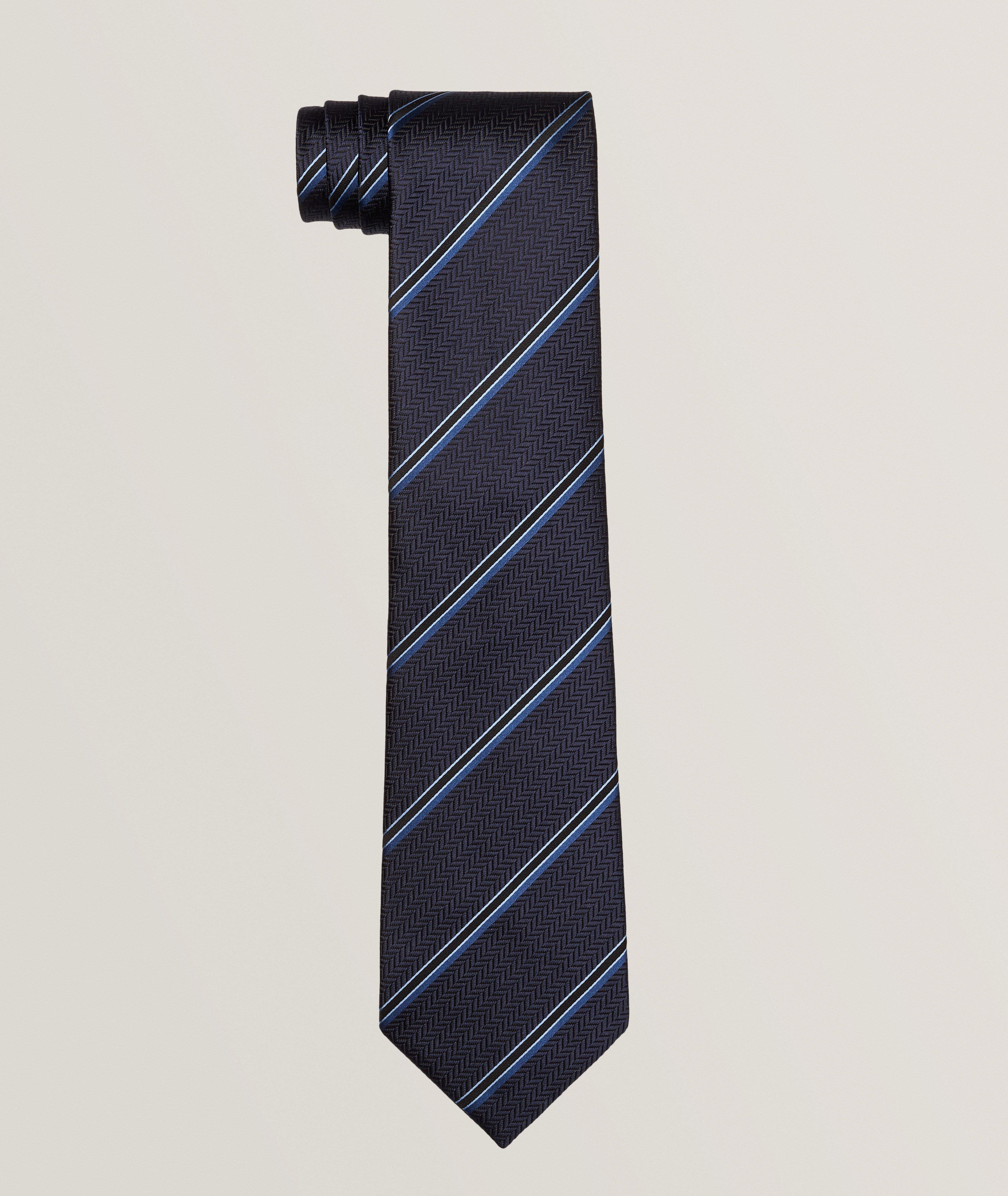 Herringbone-Regimental Silk Tie image 0