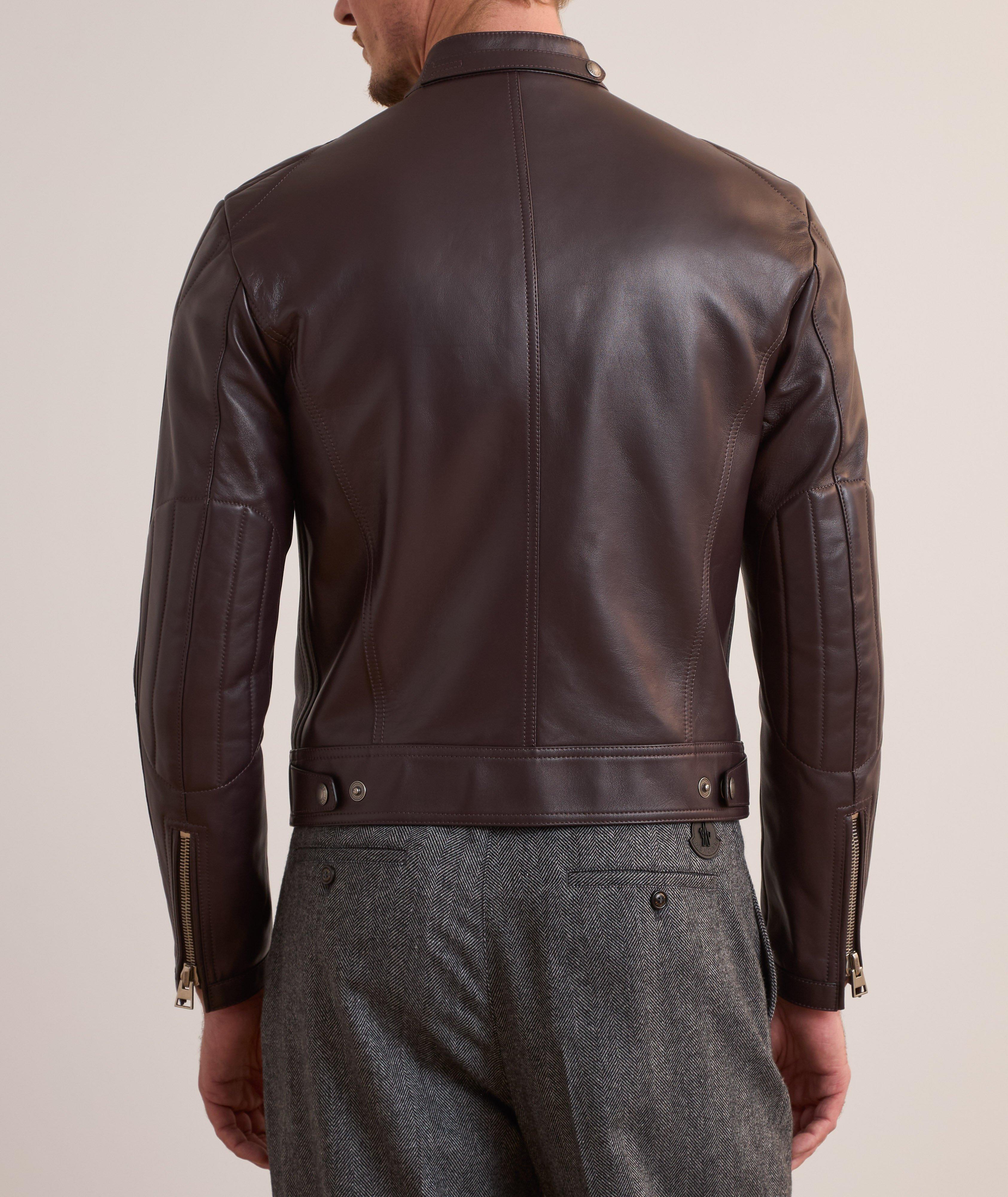 Blouson de style moto en cuir grenu image 2