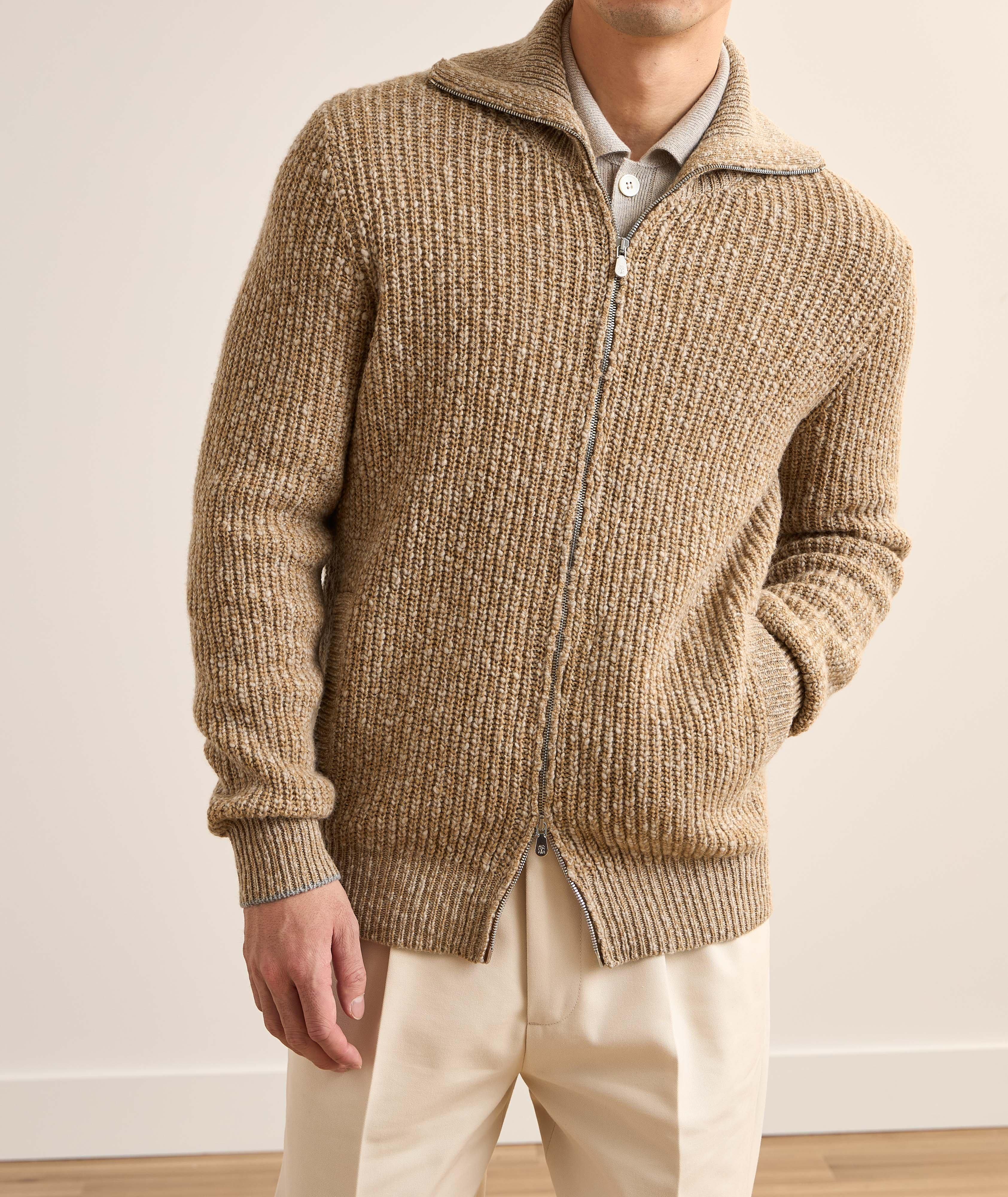 Lambswool-Cashmere Zipper Cardigan image 1