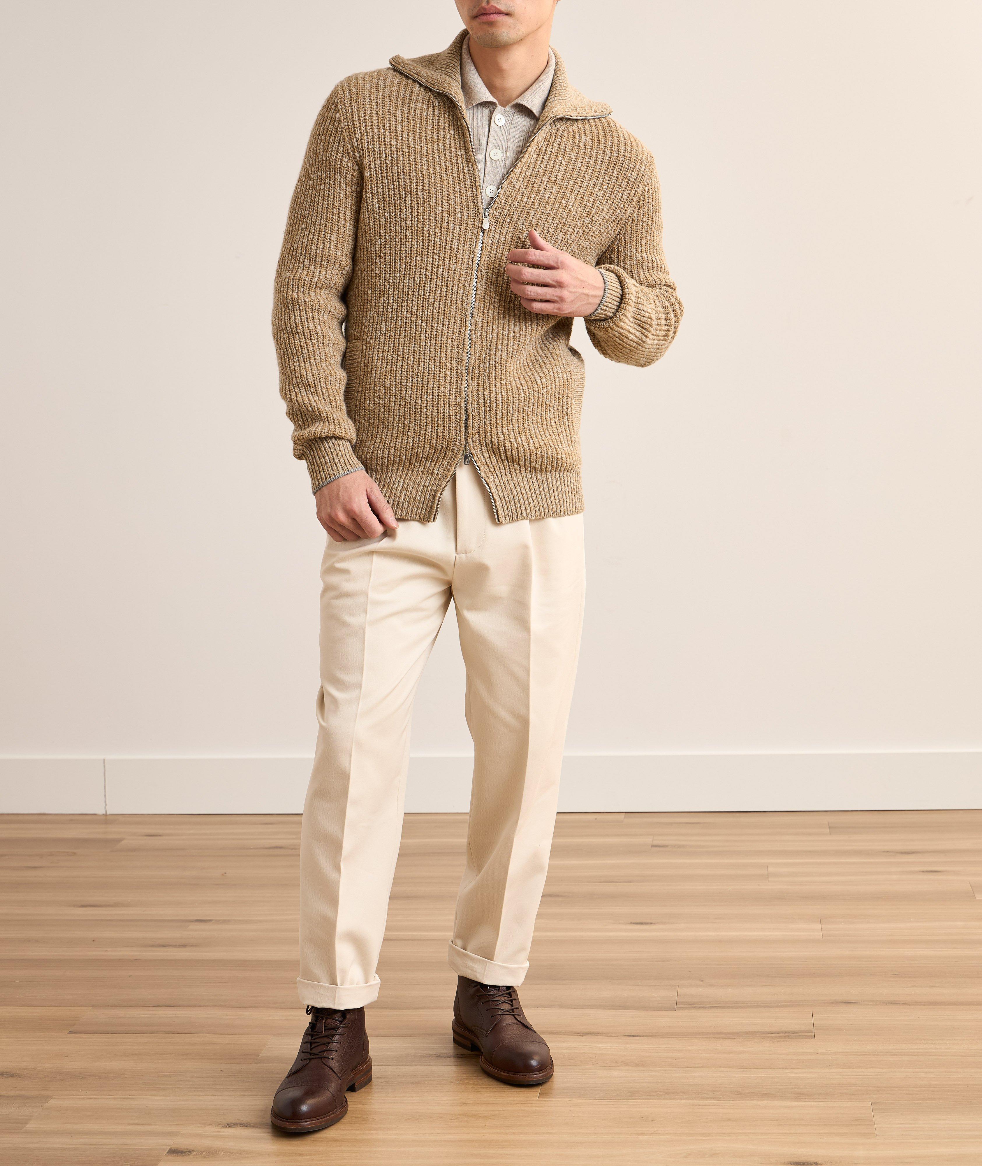 Lambswool-Cashmere Zipper Cardigan image 5