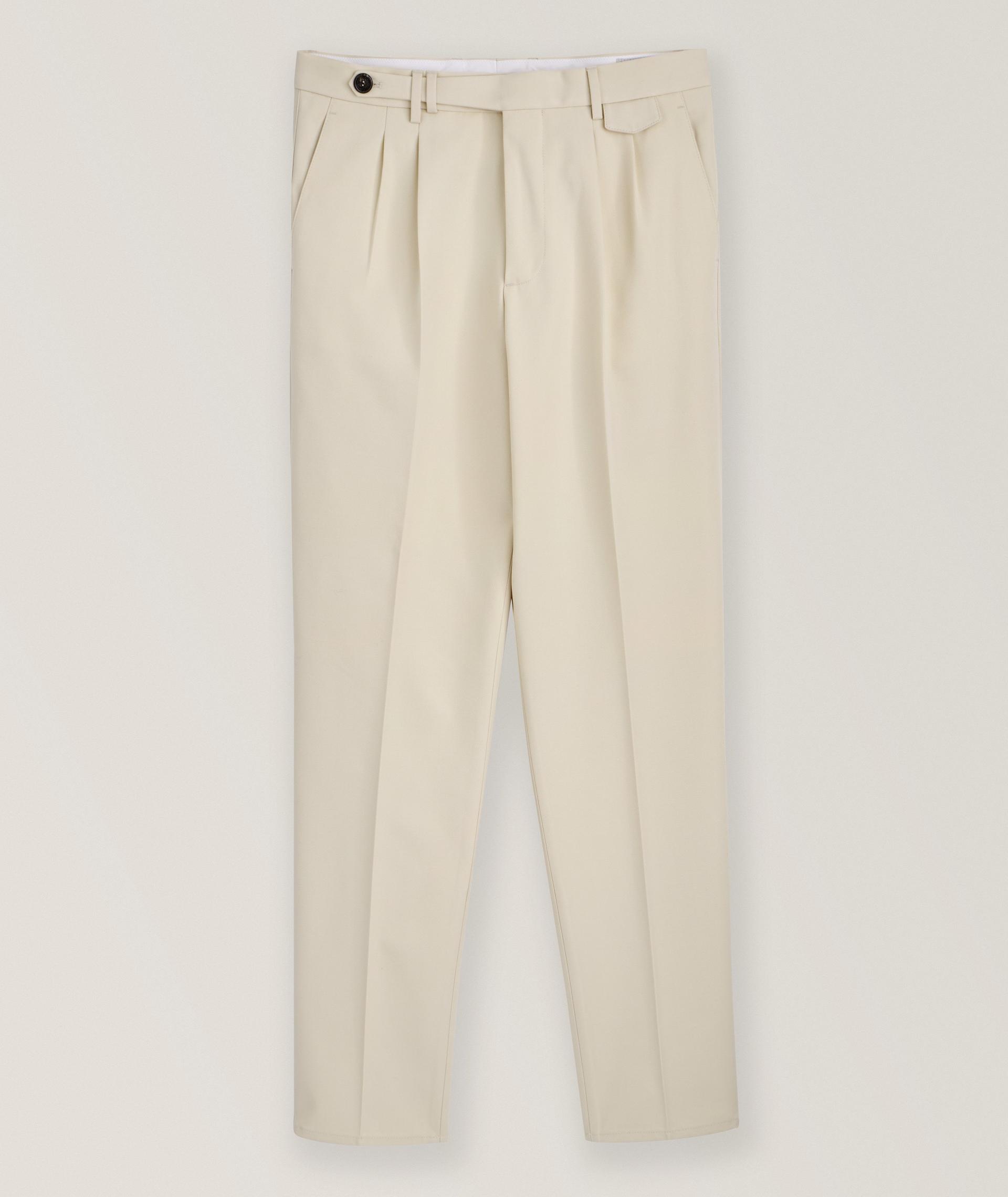 Pantalon fuselé en coton et en laine image 0