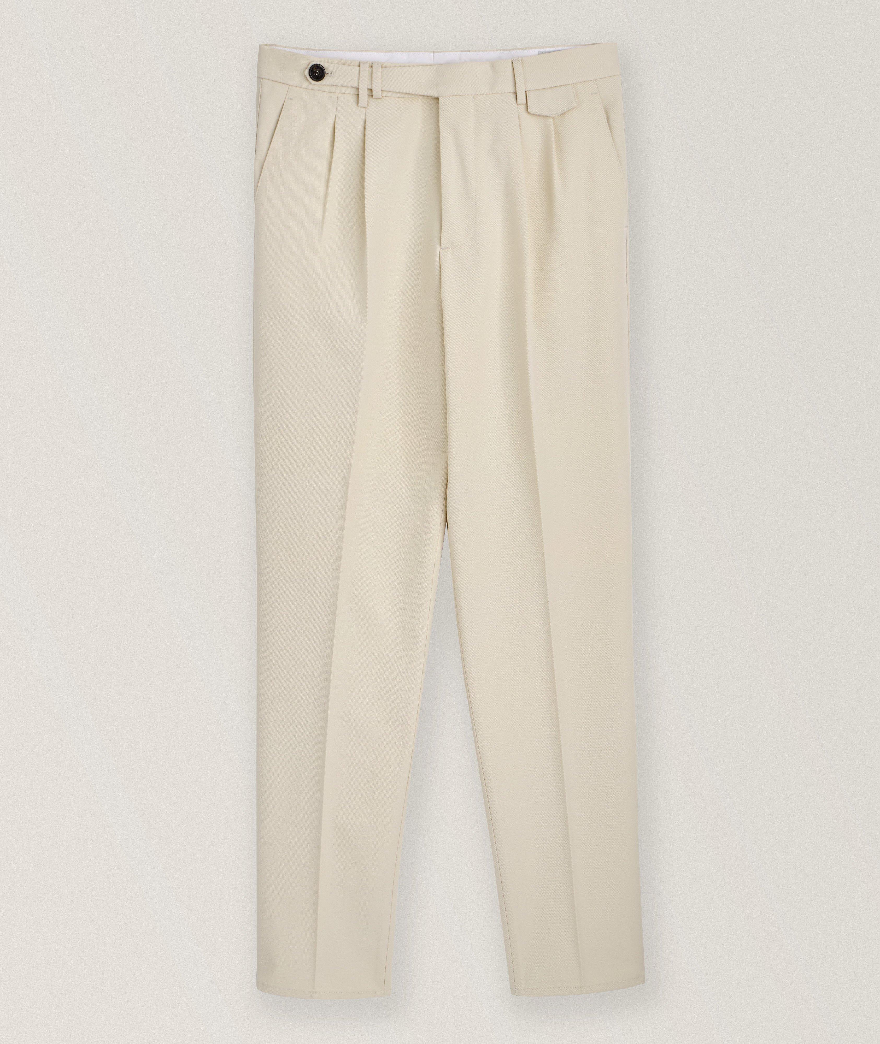 Brunello Cucinelli Pantalon fuselé en coton et en laine