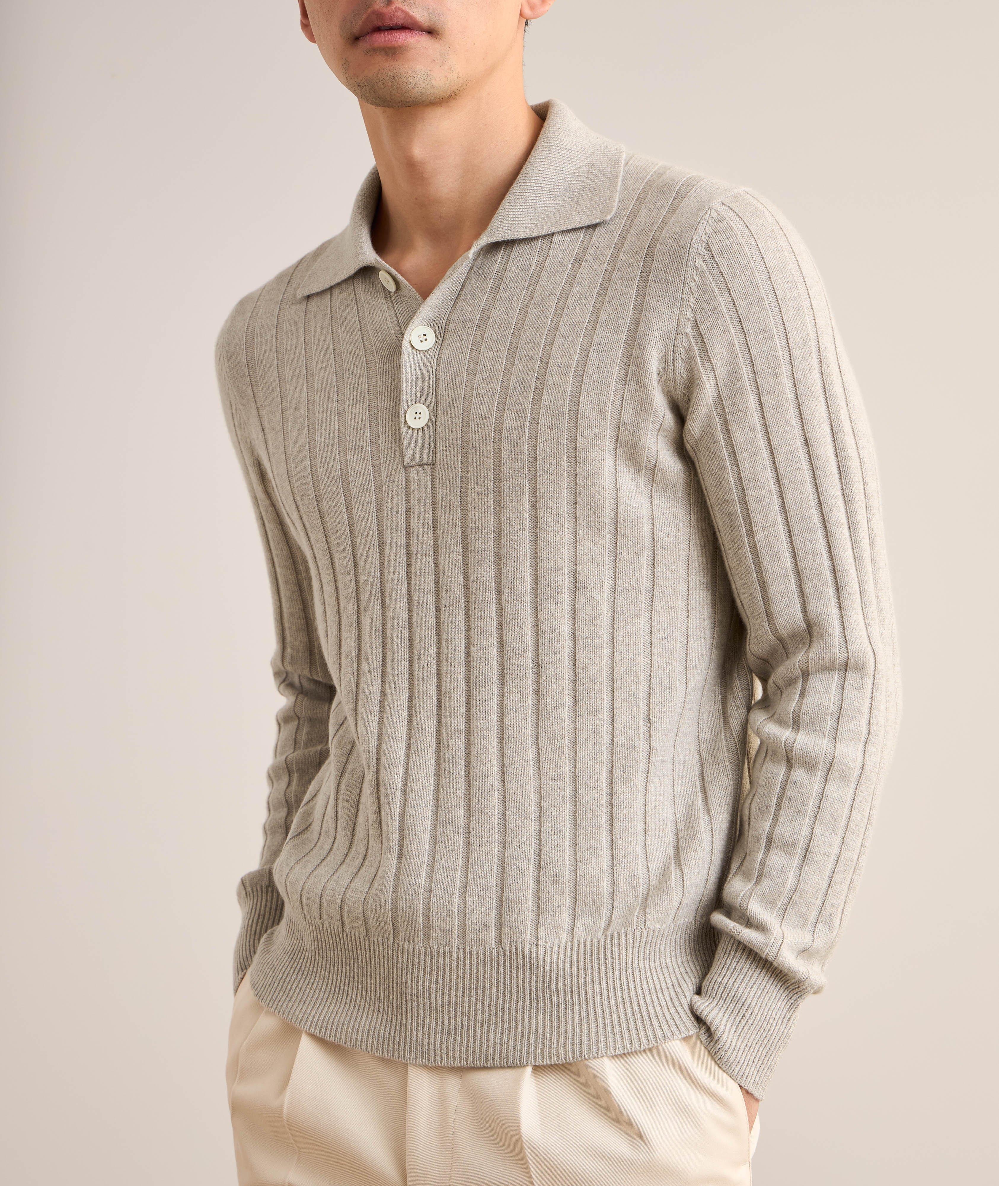 Ribbed Cashmere Polo Sweater  image 1