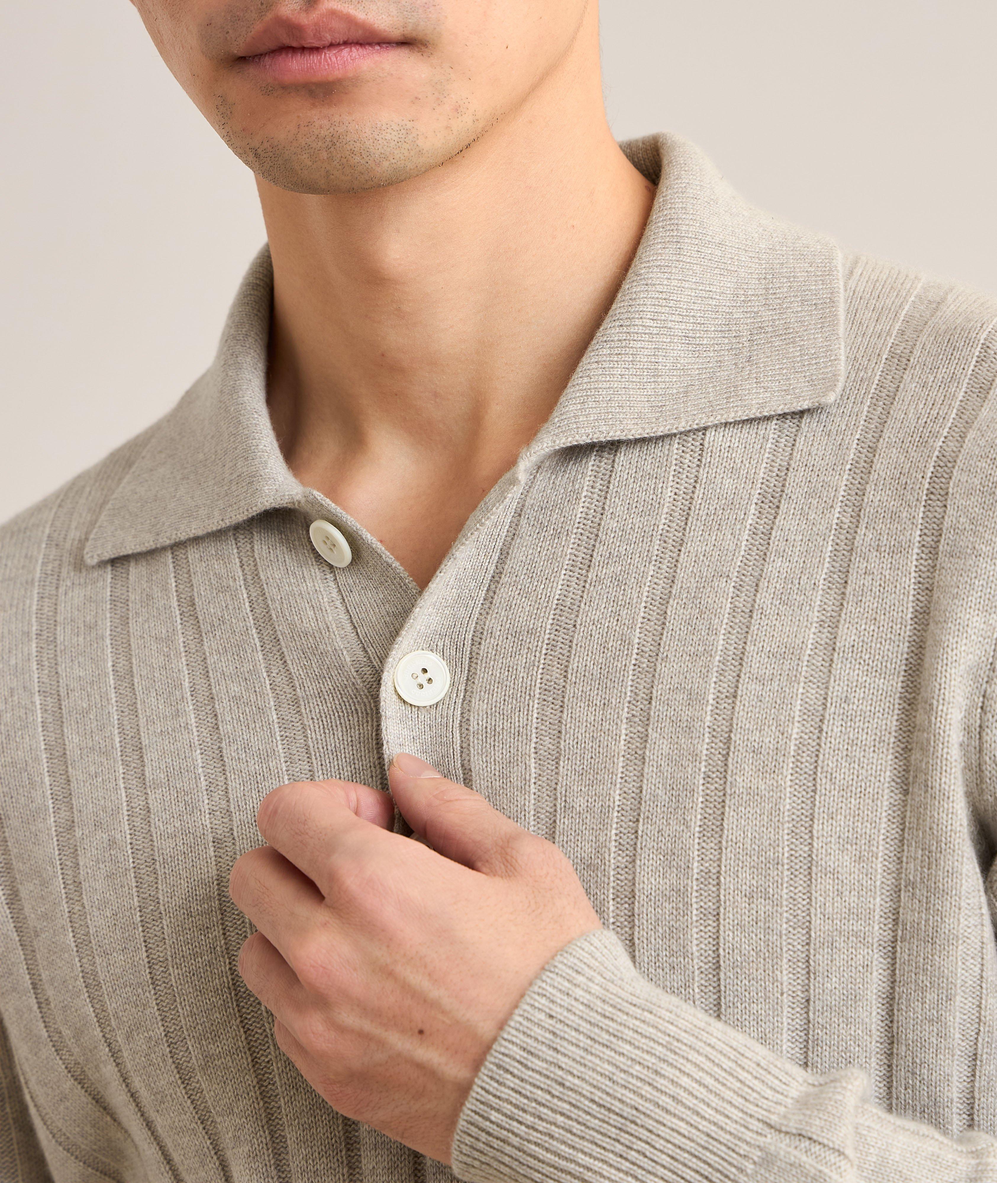 Ribbed Cashmere Polo Sweater  image 3