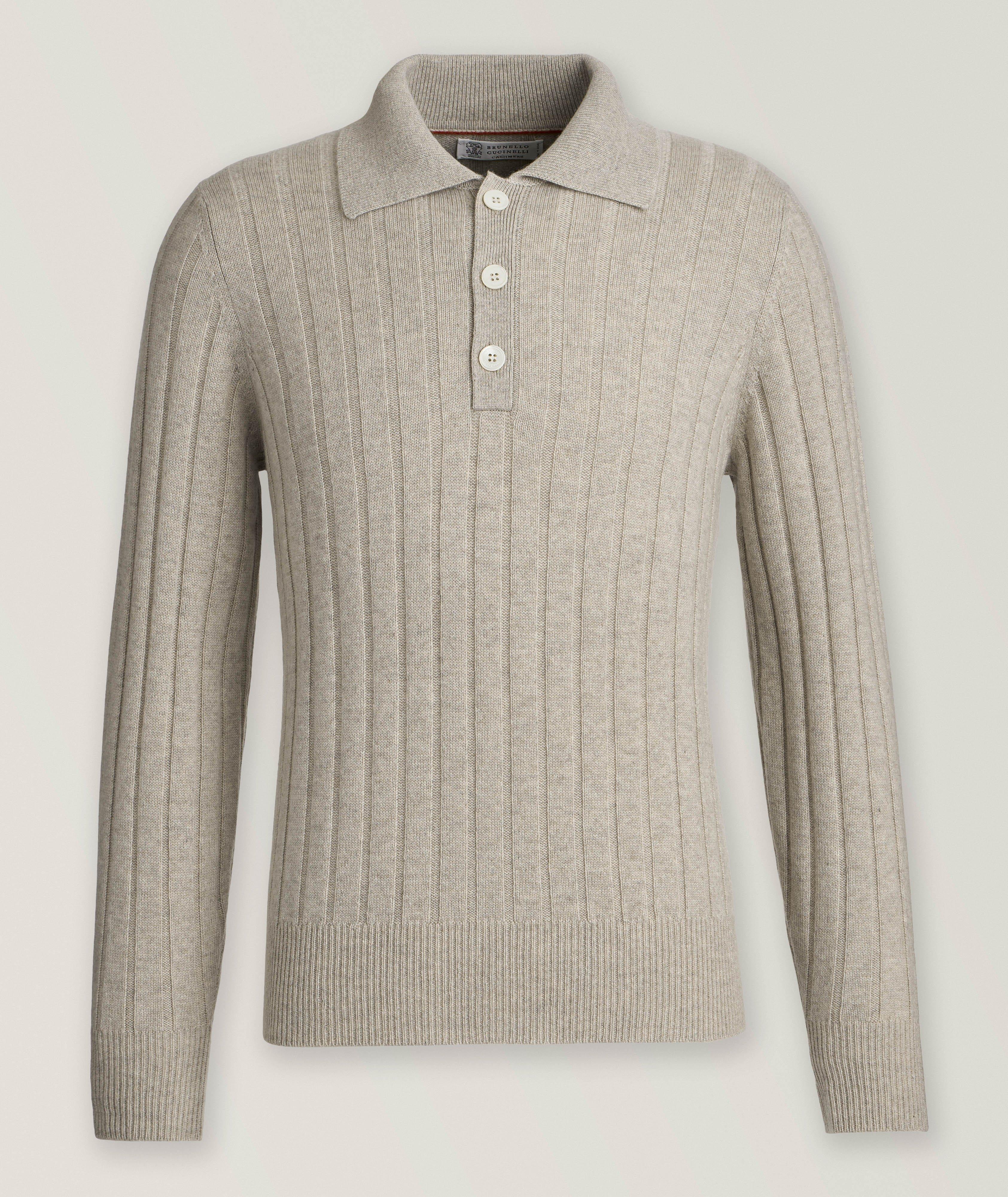 Ribbed Cashmere Polo Sweater  image 0