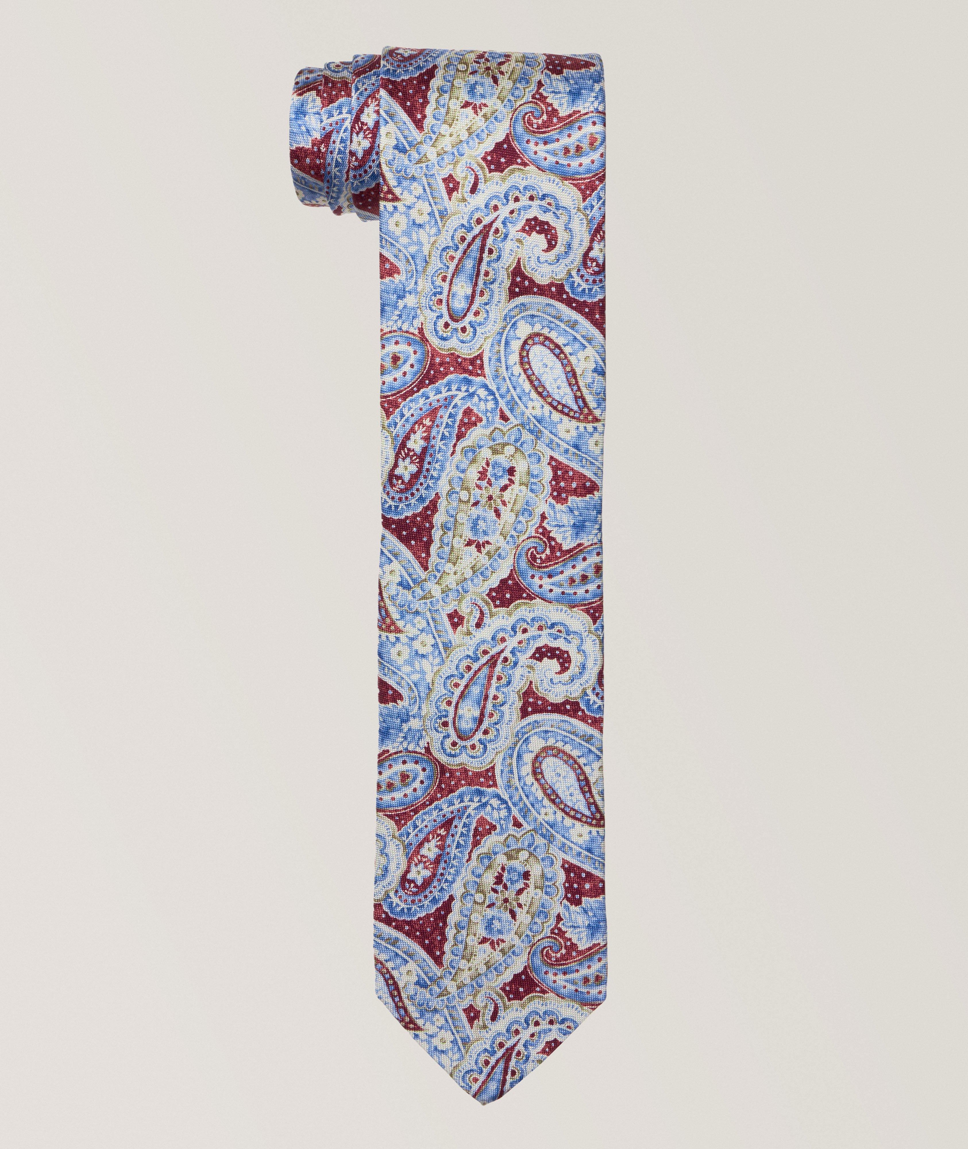Harry Rosen Cravate en soie à motif paisley