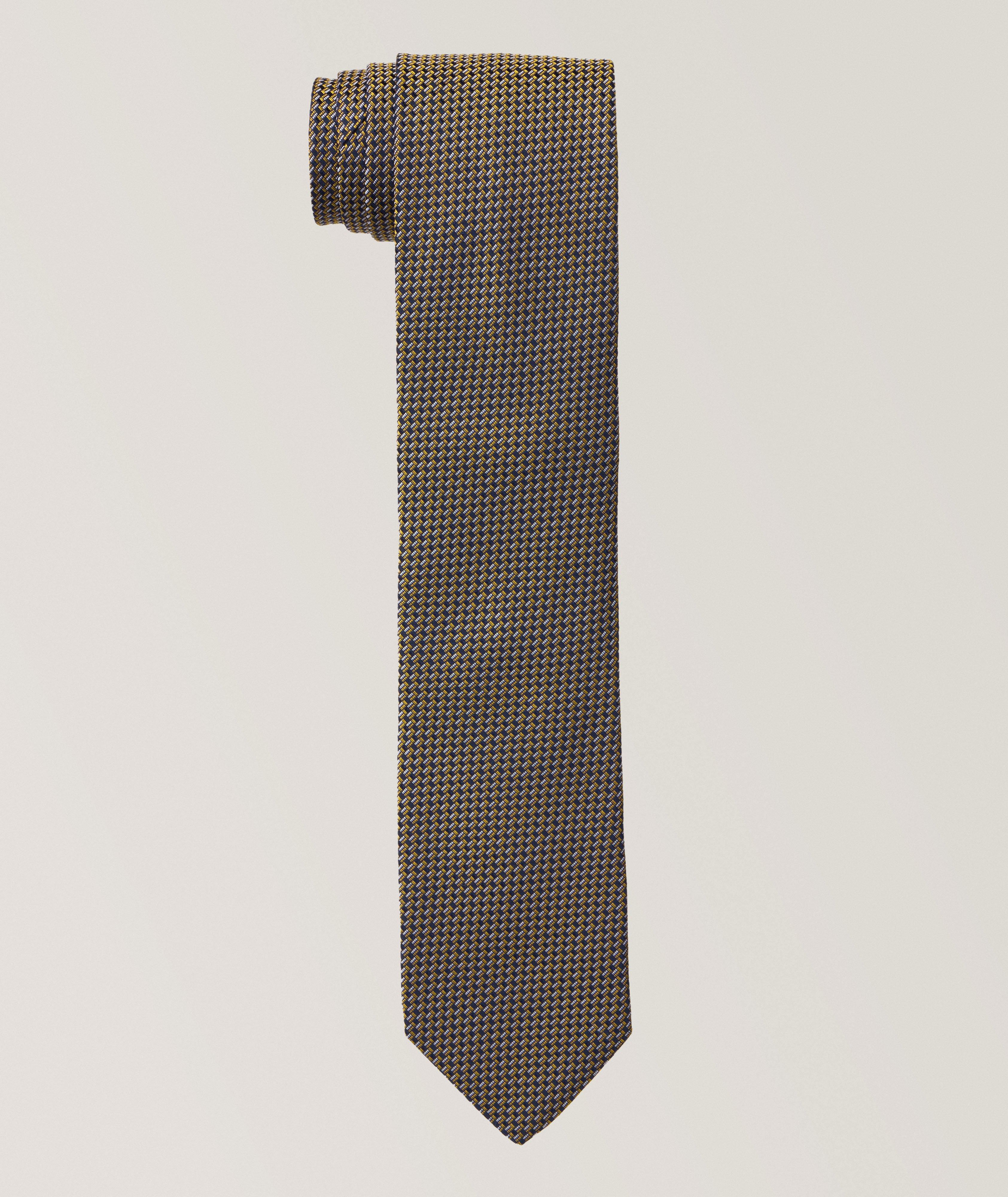 Micro Neat Woven Silk Jacquard Tie image 0