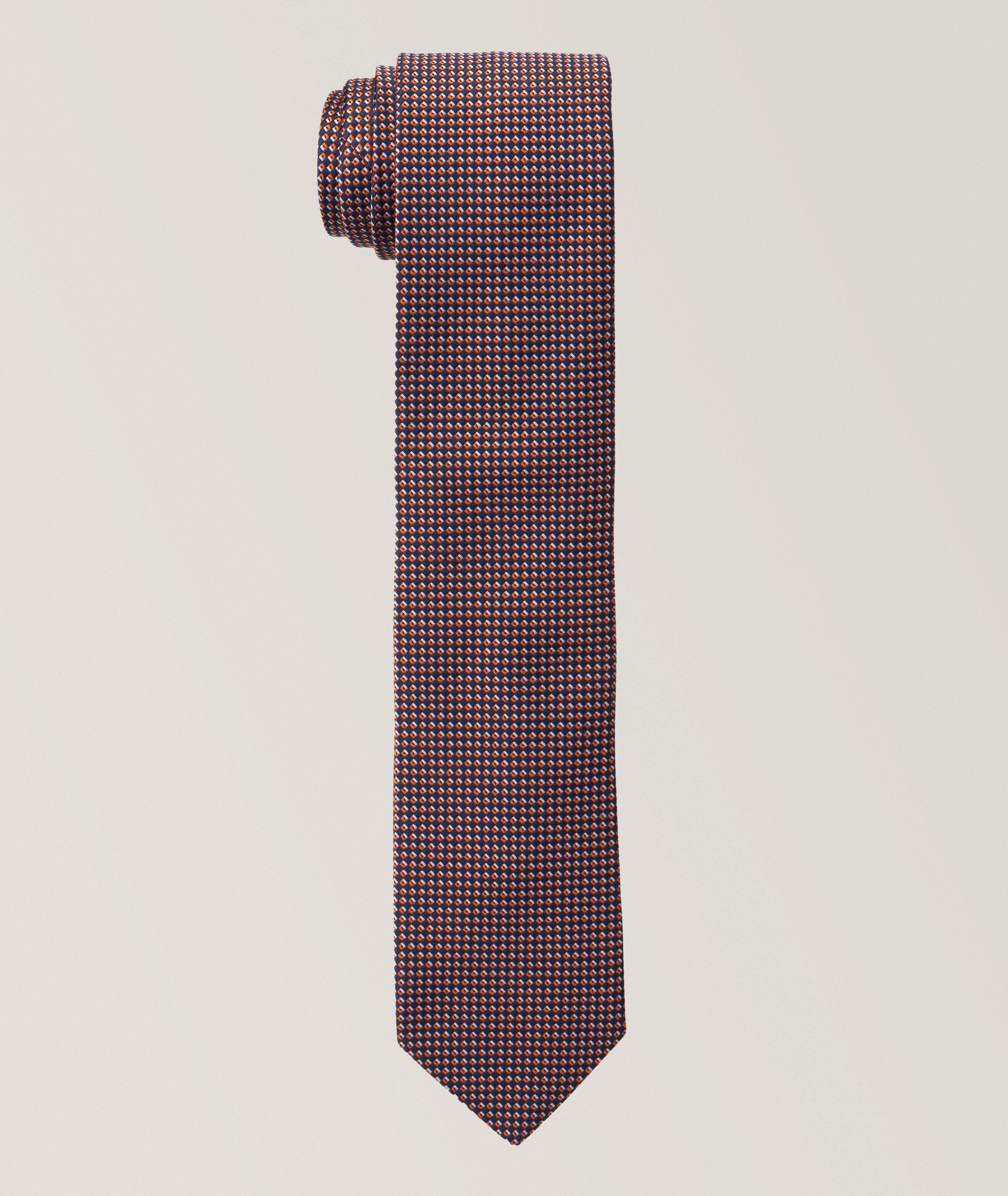 Micro Neat Woven Silk Jacquard Tie image 0
