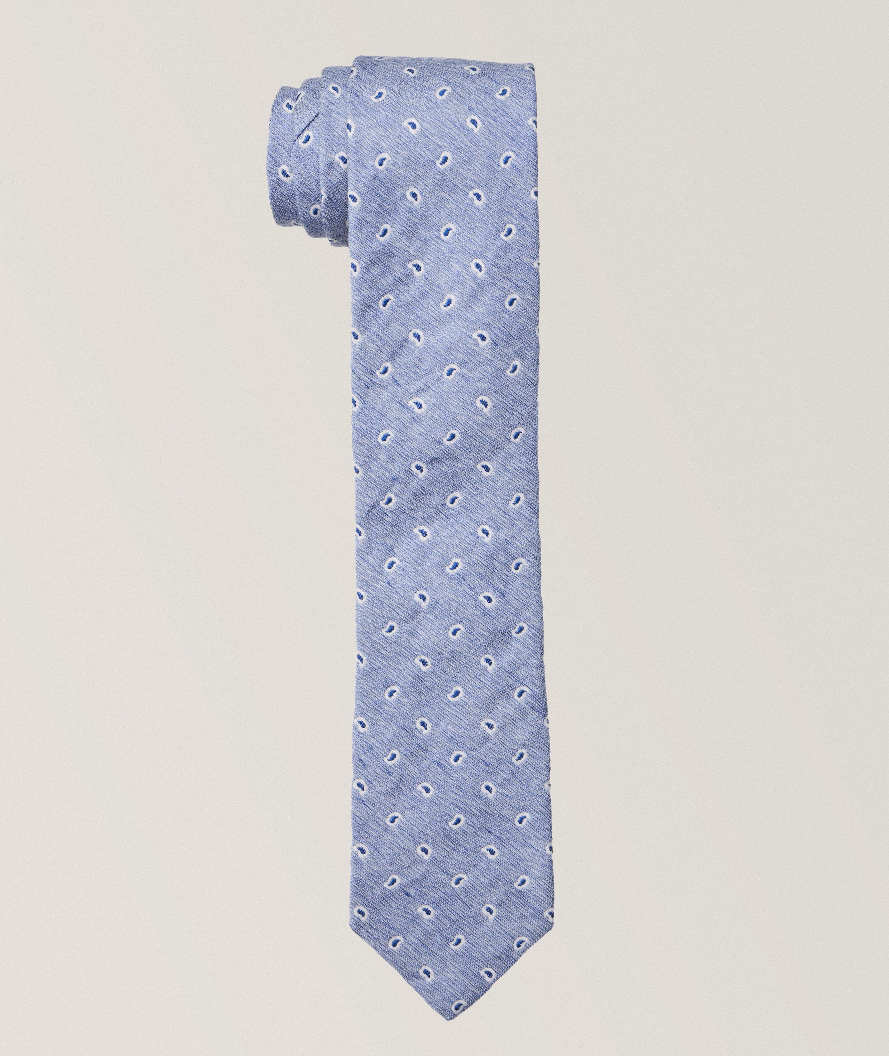 Mélange Teardrop Silk-Linen Tie image 0