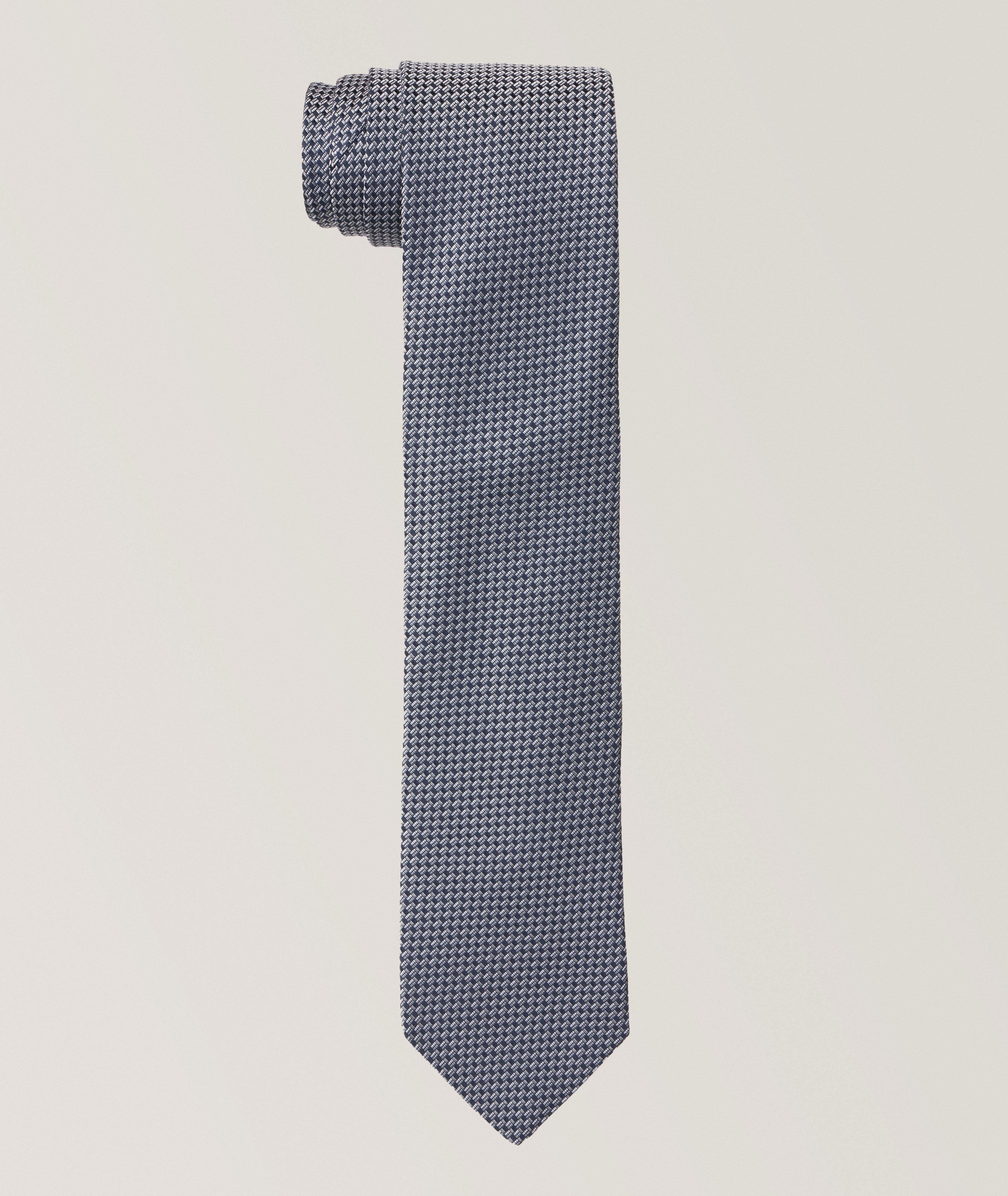 Micro Neat Woven Silk Jacquard Tie image 0