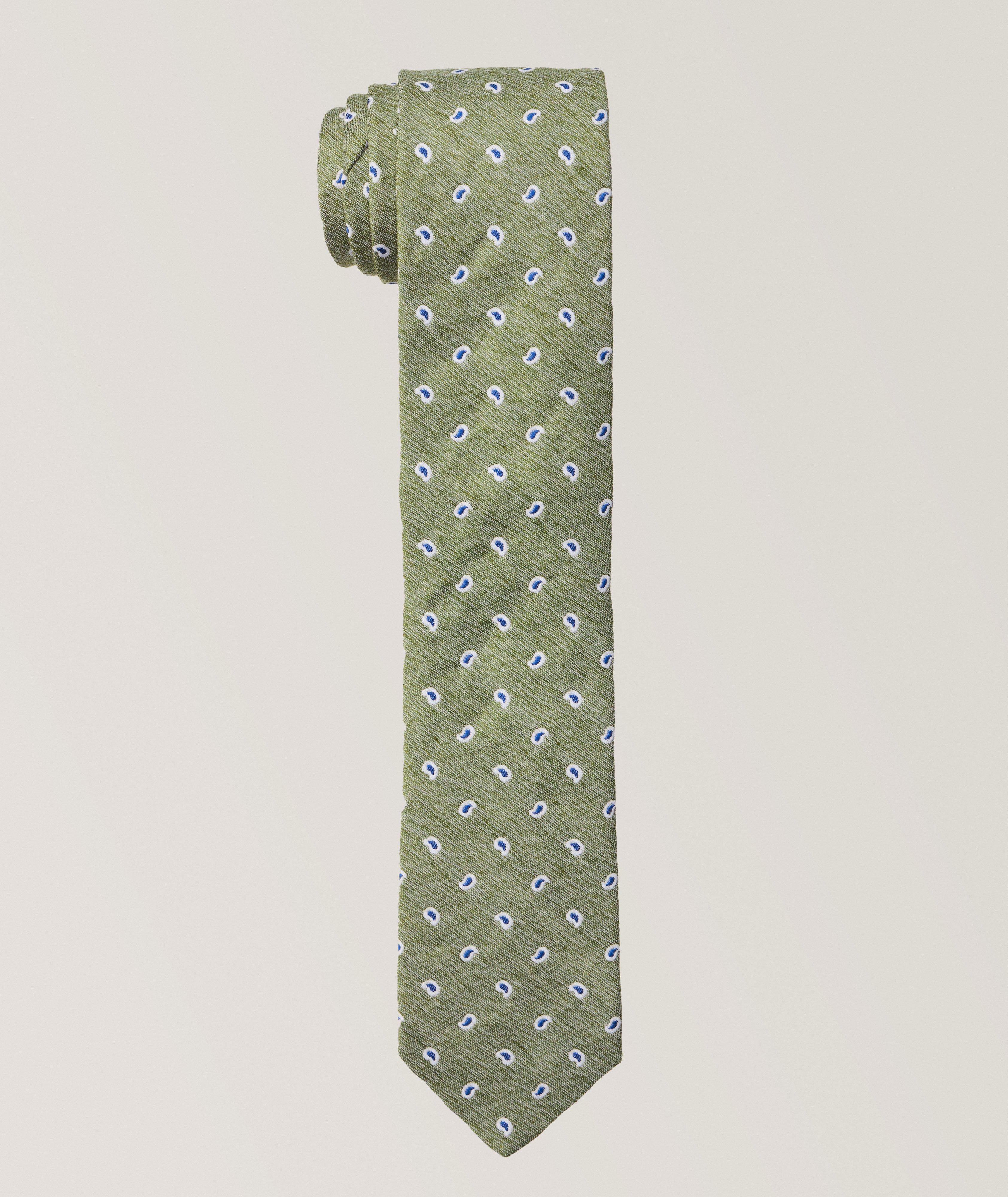 Mélange Teardrop Silk-Linen Tie image 0