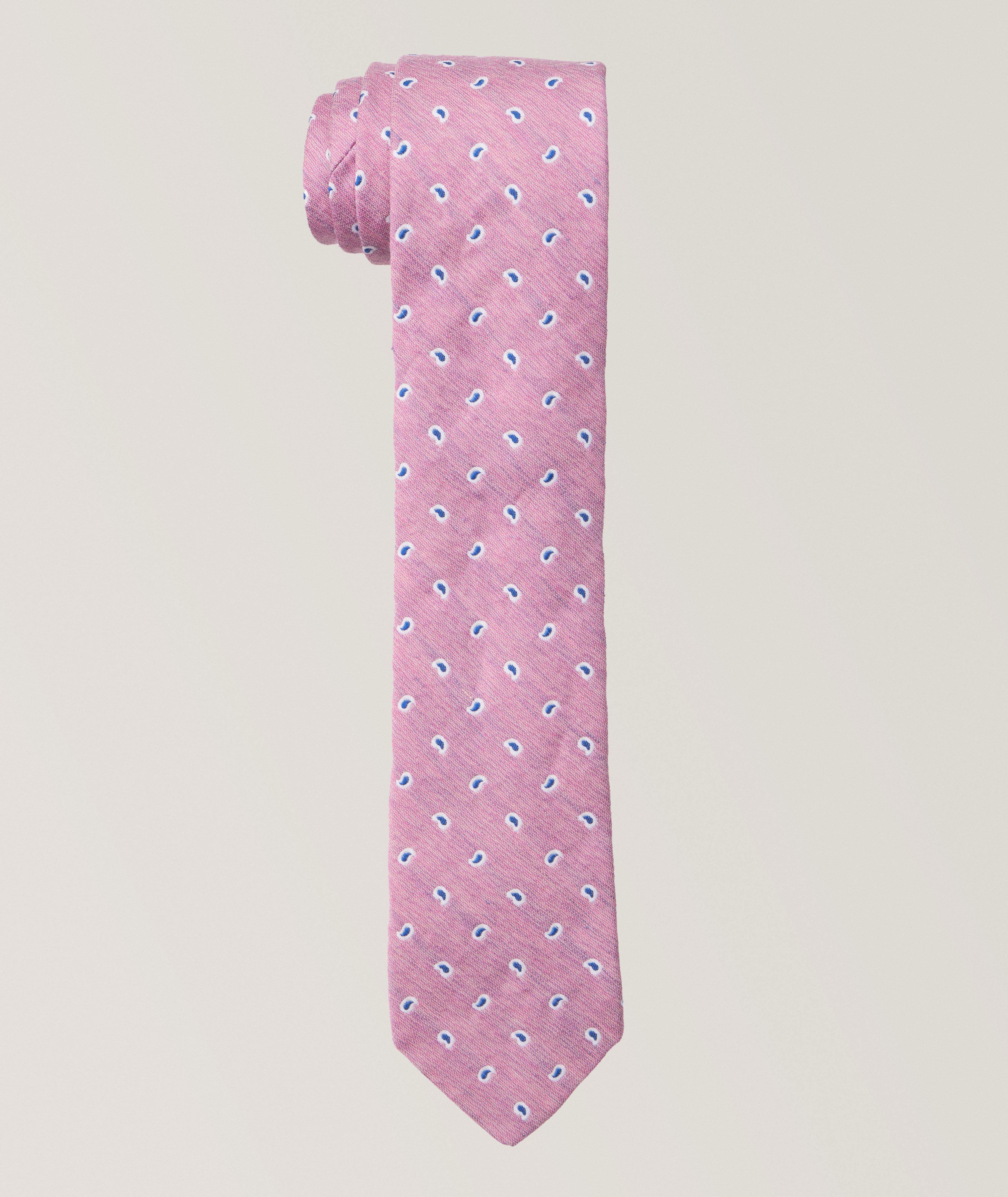 Mélange Teardrop Silk-Linen Tie image 0