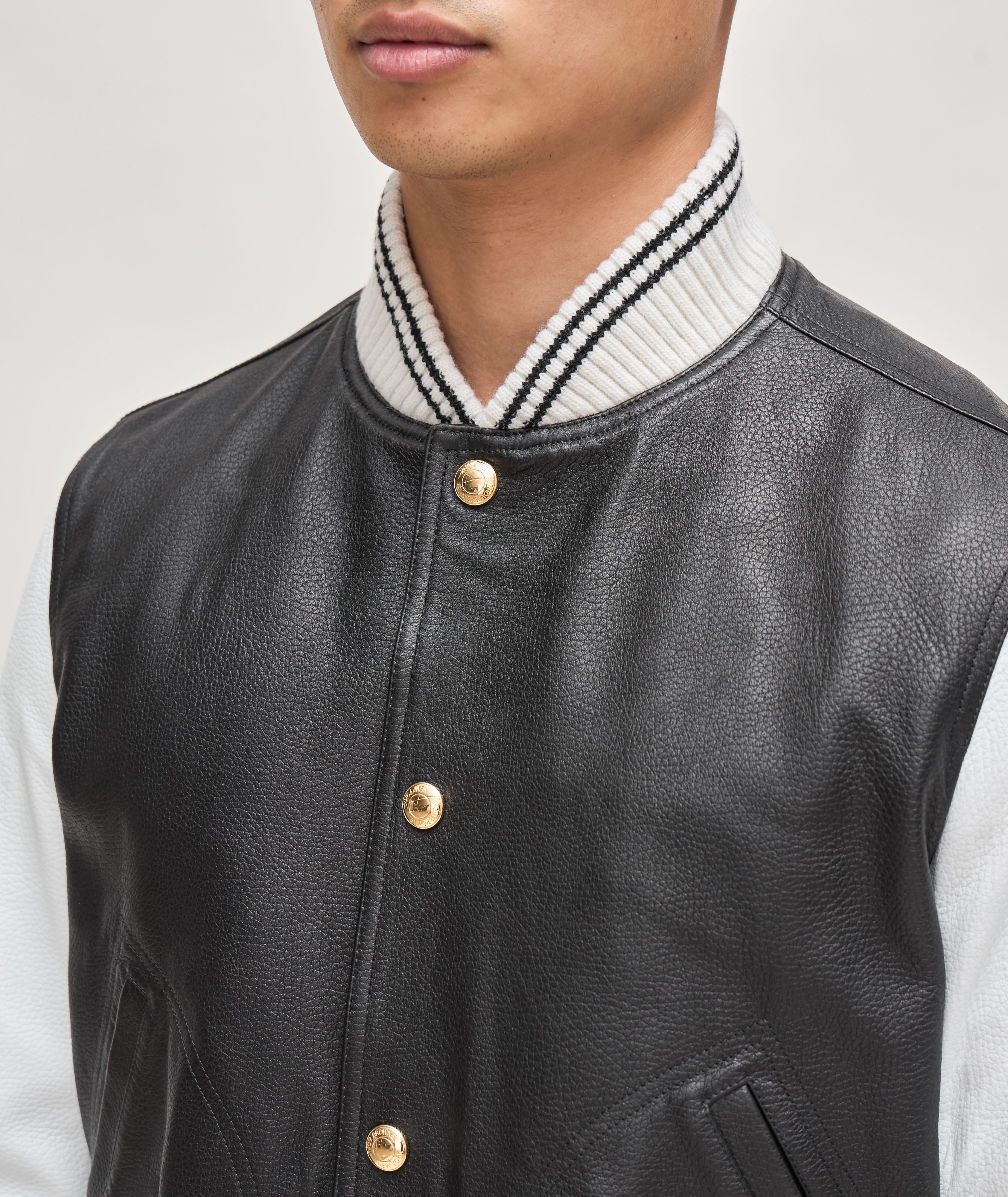 Grained Lamb Leather Bomber Jacket image 4