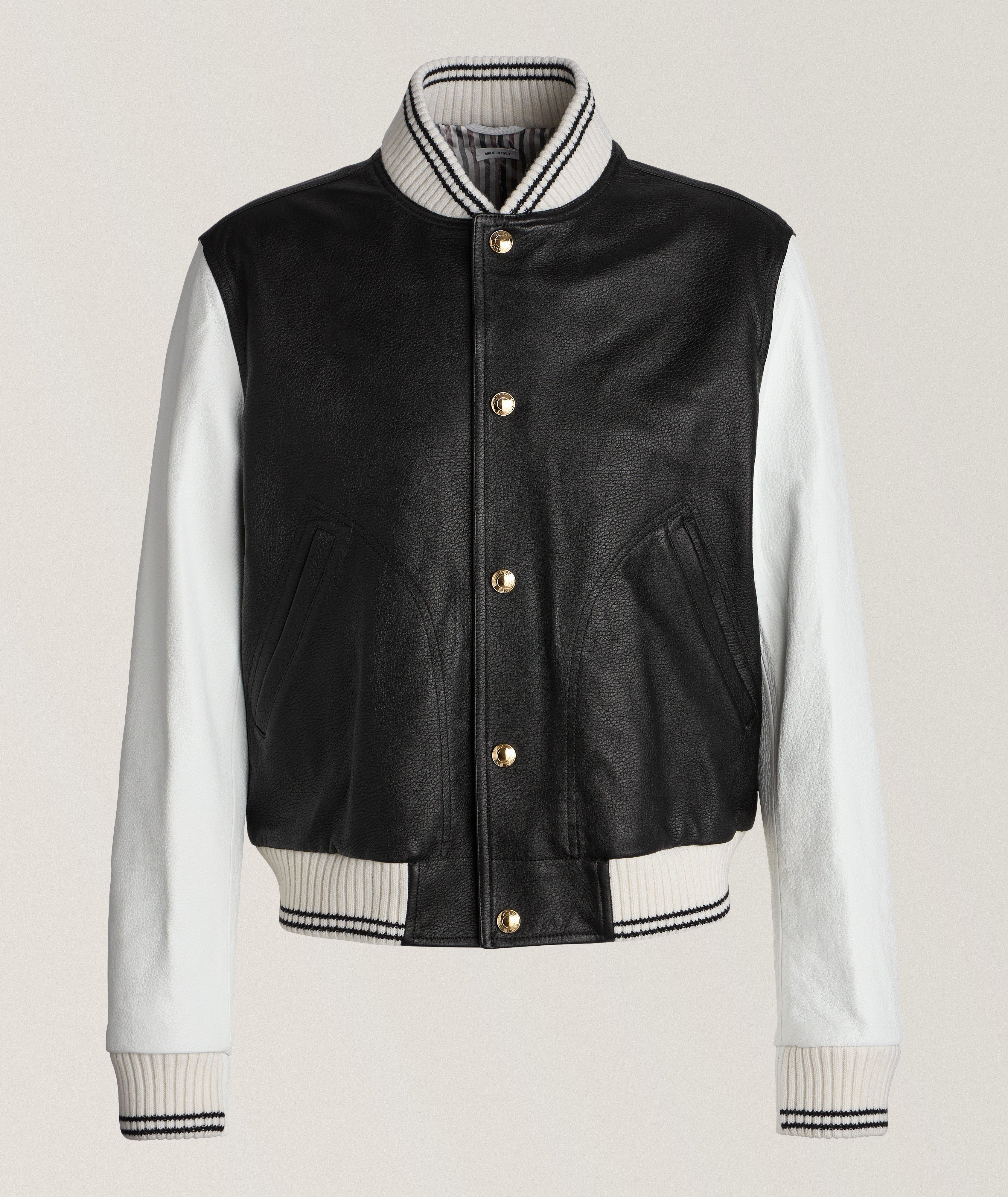 Grained Lamb Leather Bomber Jacket image 0