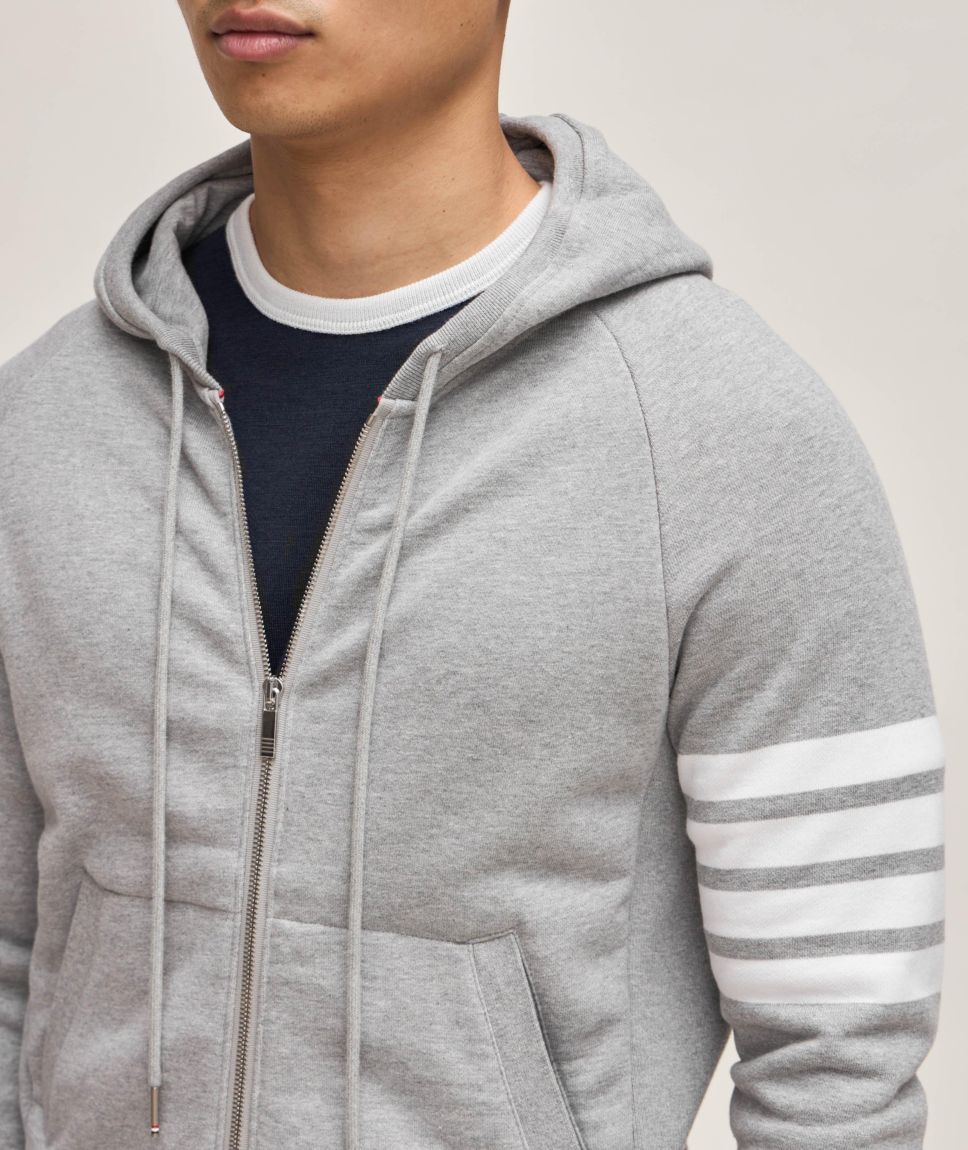 4-Bar Cotton Hooded Sweater