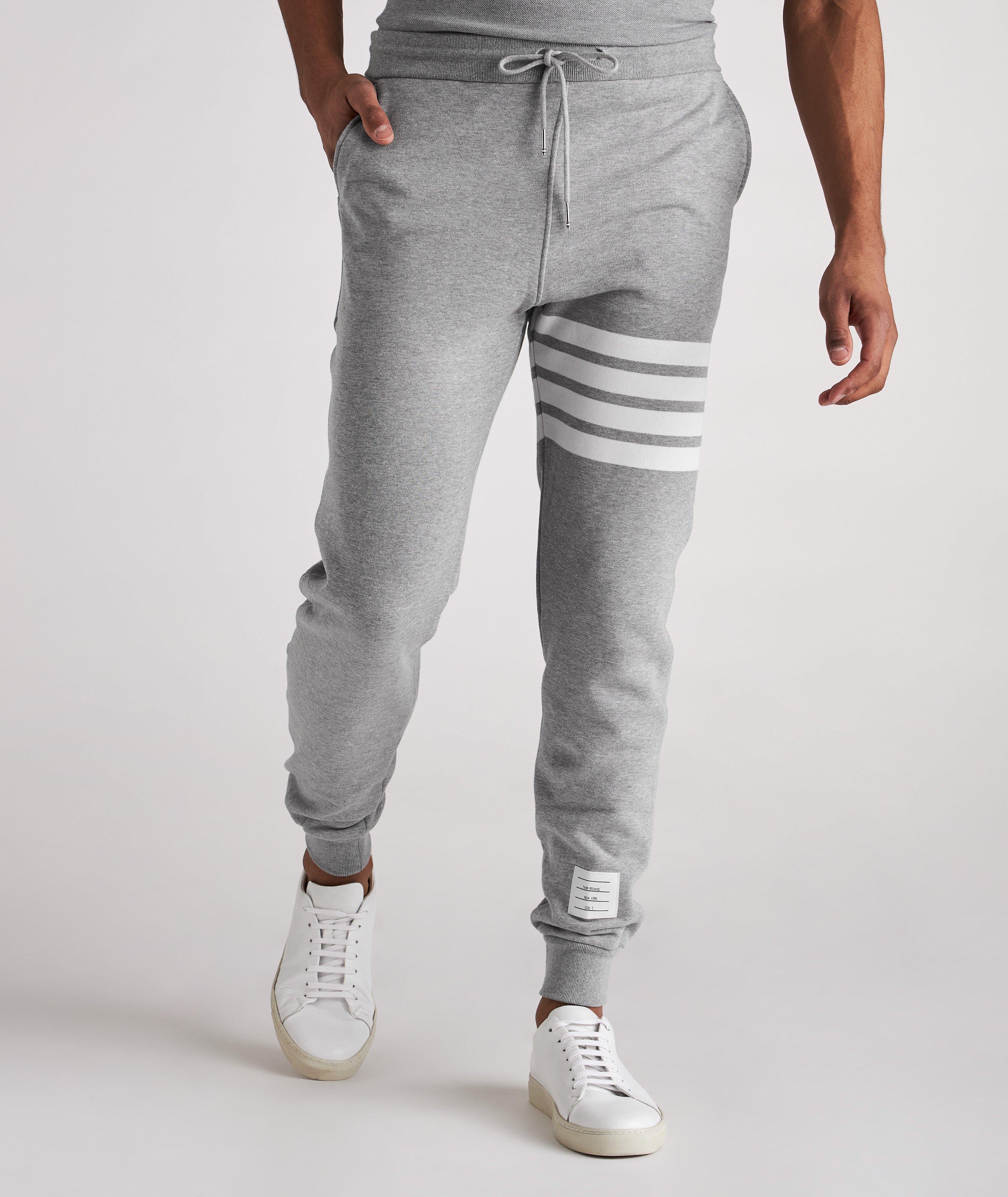 Four-Bar Stripe Cotton Sweat Pants