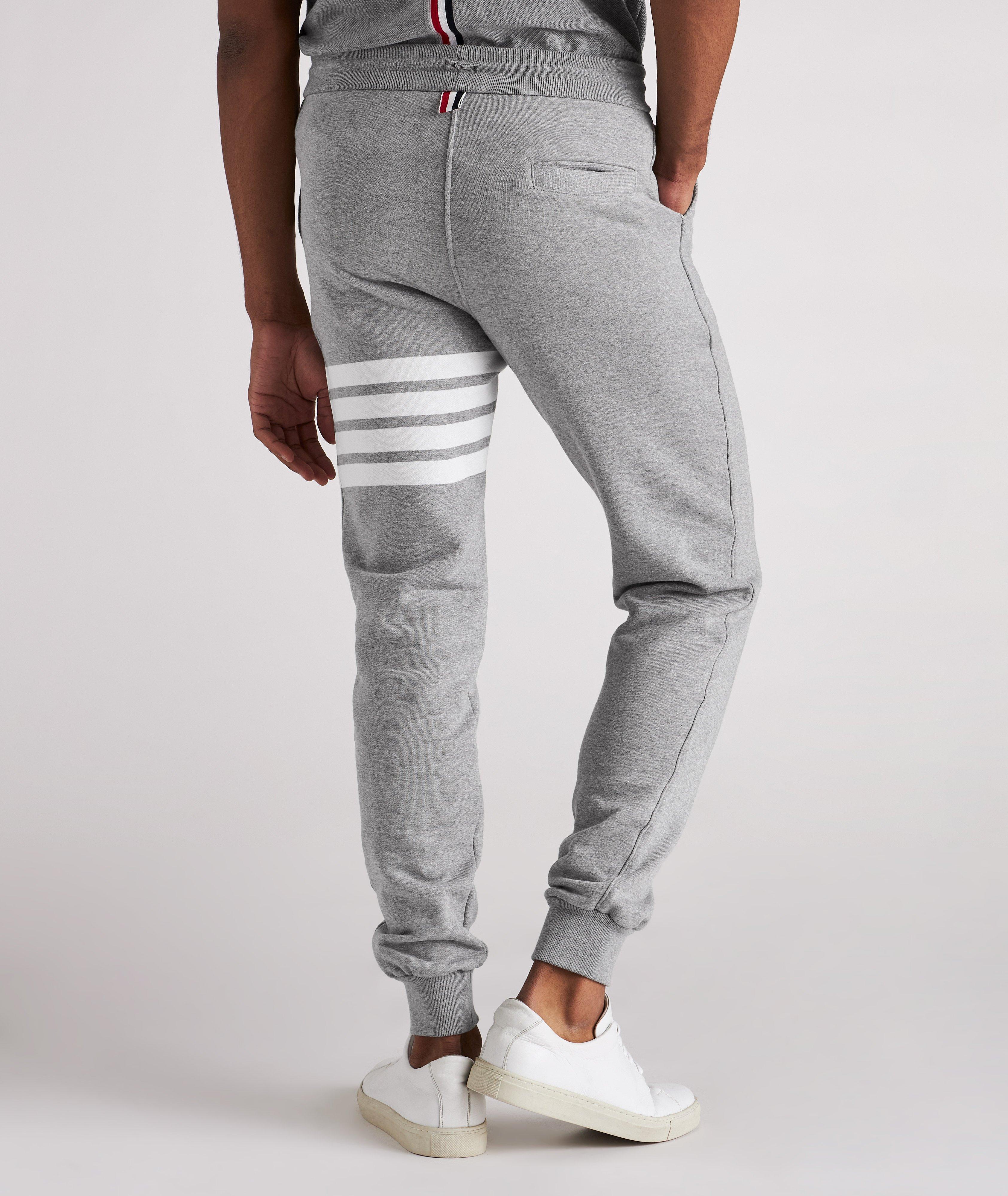 Four-Bar Stripe Cotton Sweat Pants