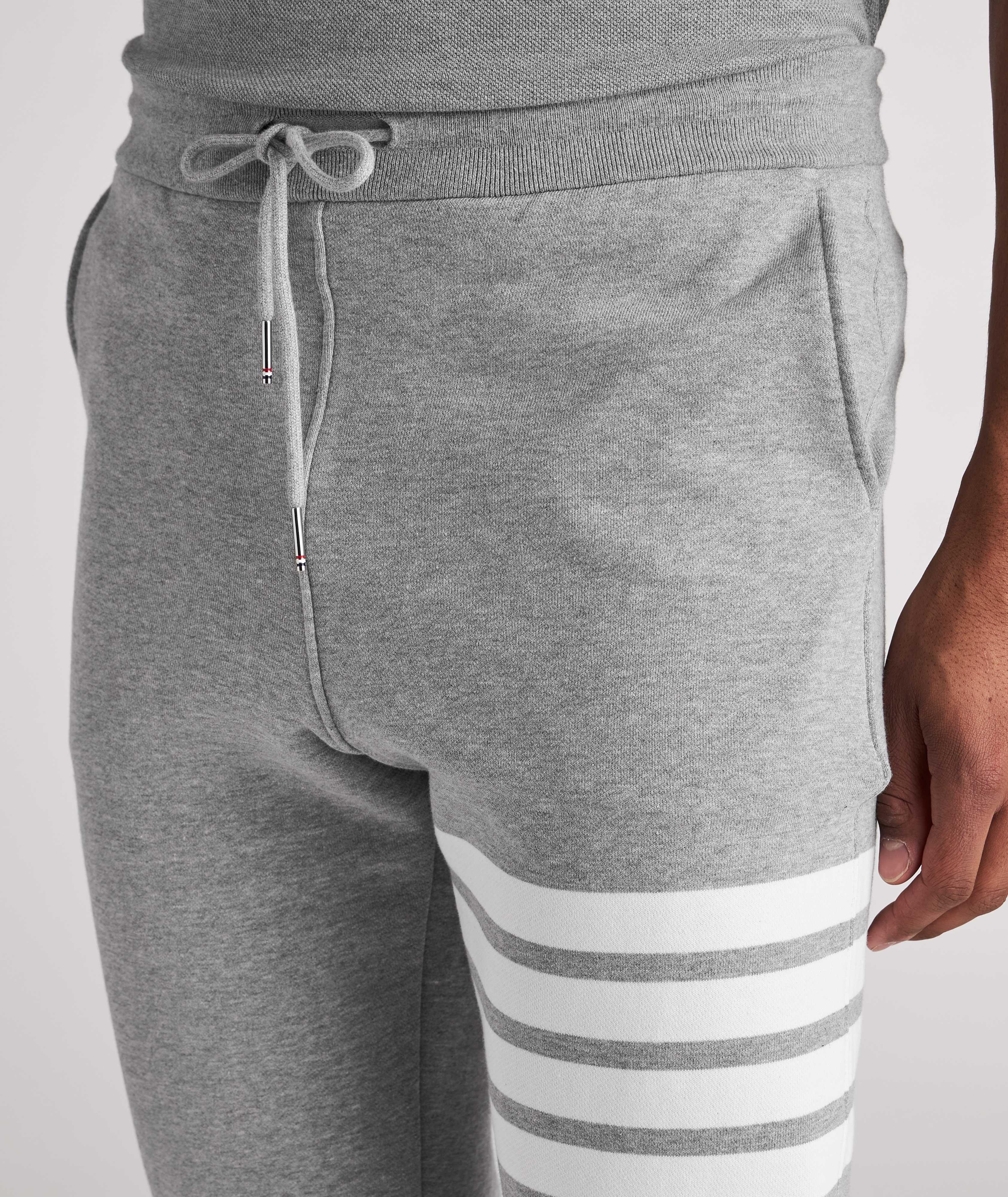 Four-Bar Stripe Cotton Sweat Pants