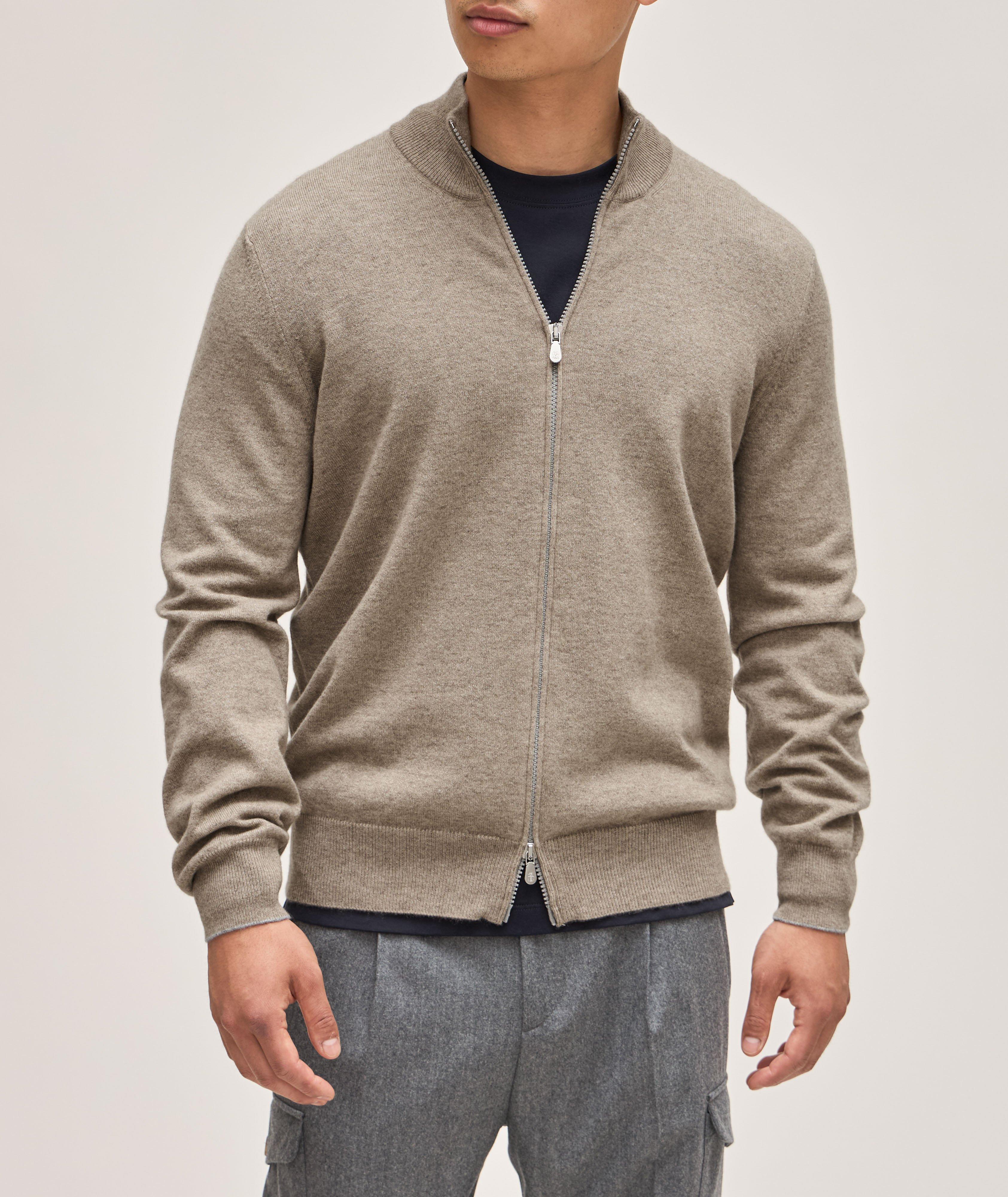 Full-Zip Cashmere Knitted Cardigan image 1