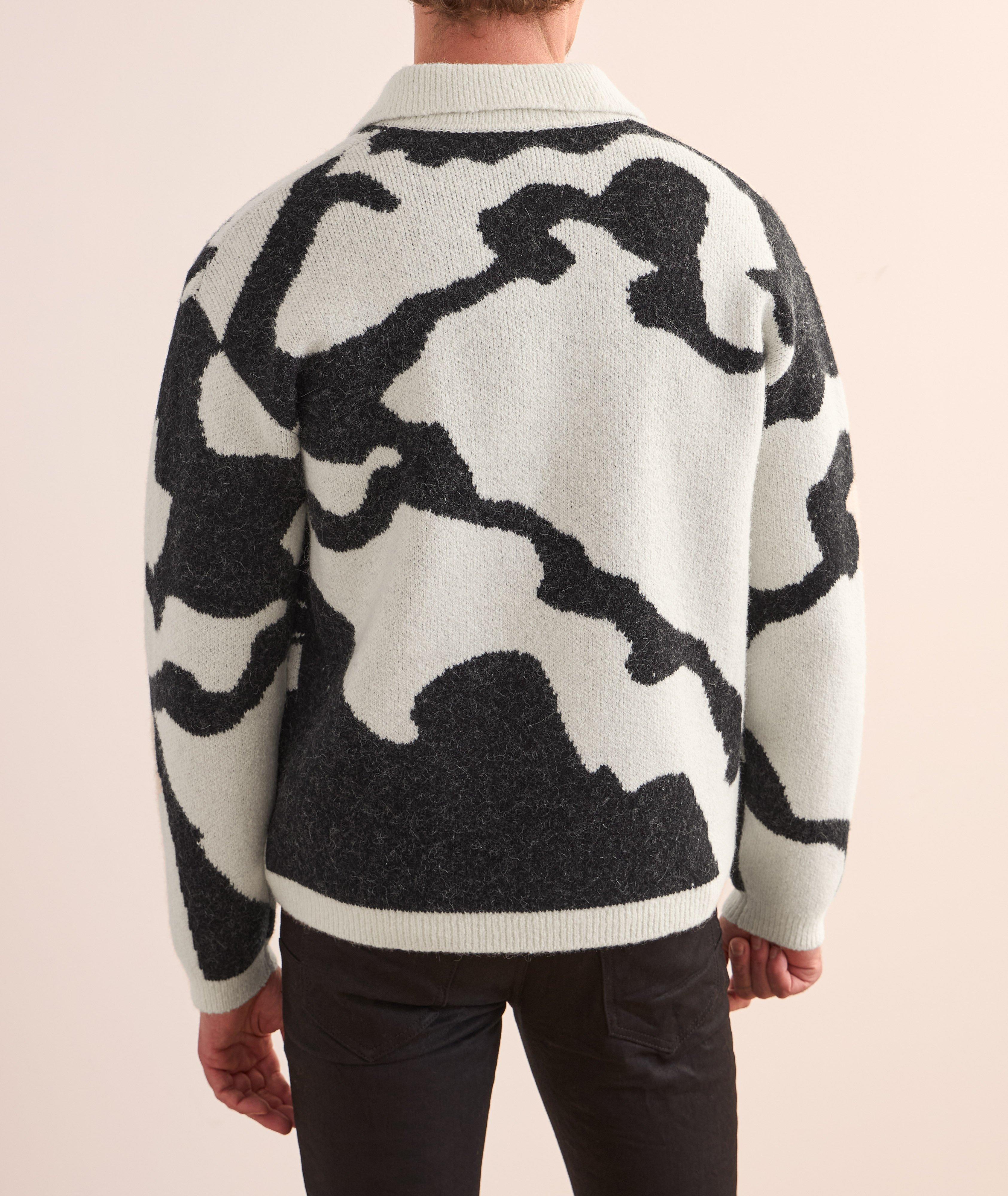 Fireball Jacquard Wool-Blend Polo Sweater image 2