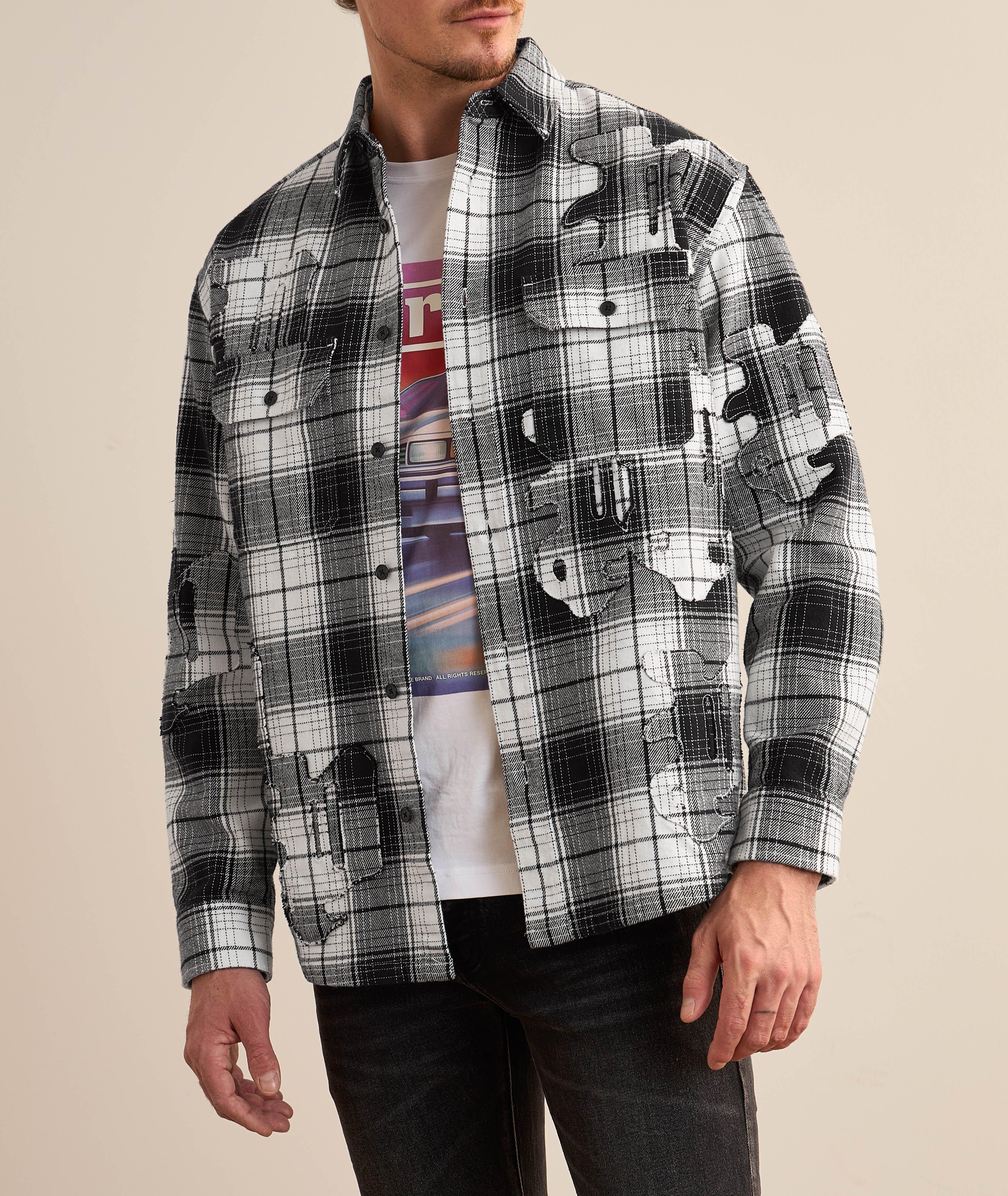 Logo Applique Plaid Flannel Shirt  image 1