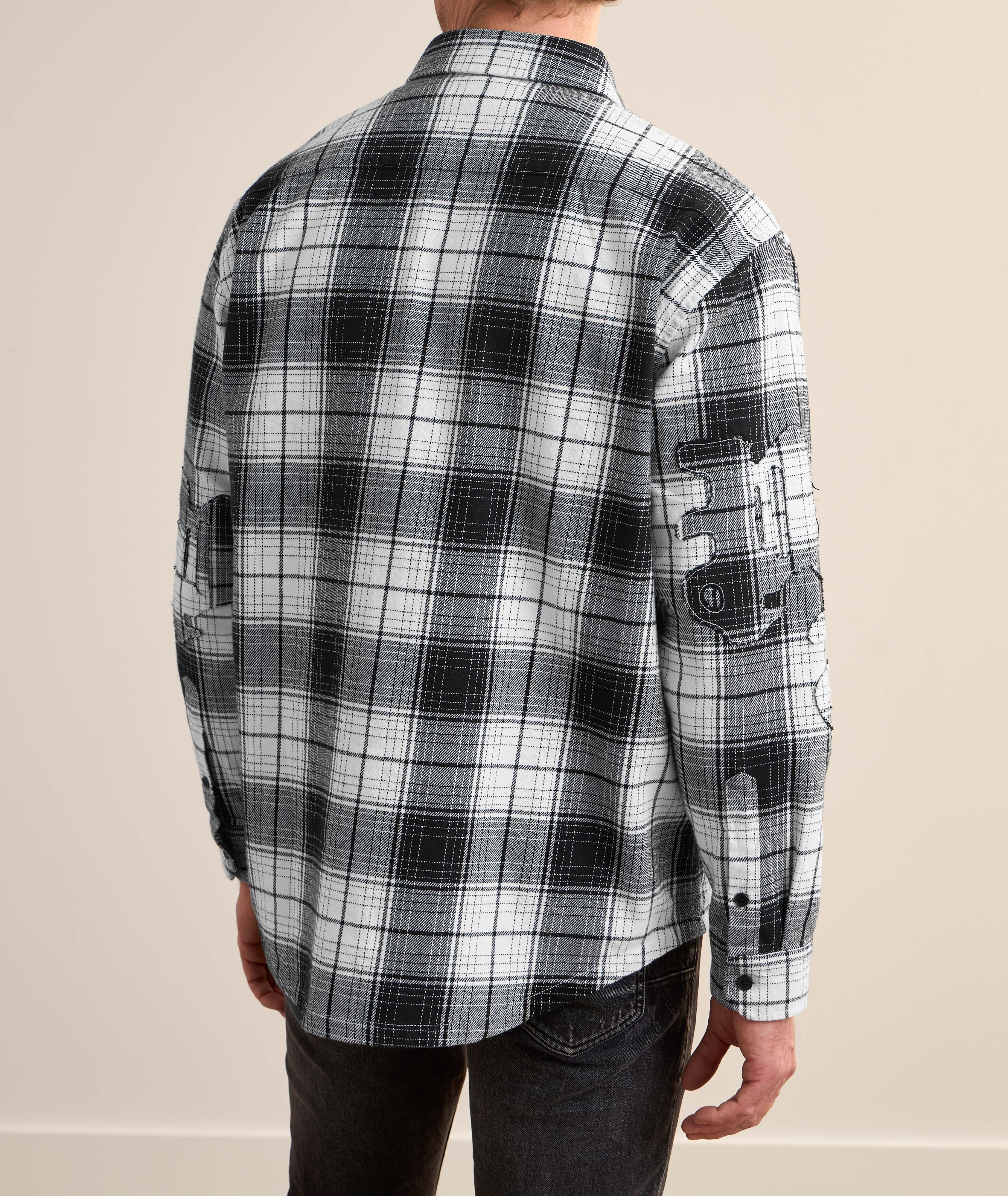 Logo Applique Plaid Flannel Shirt  image 2