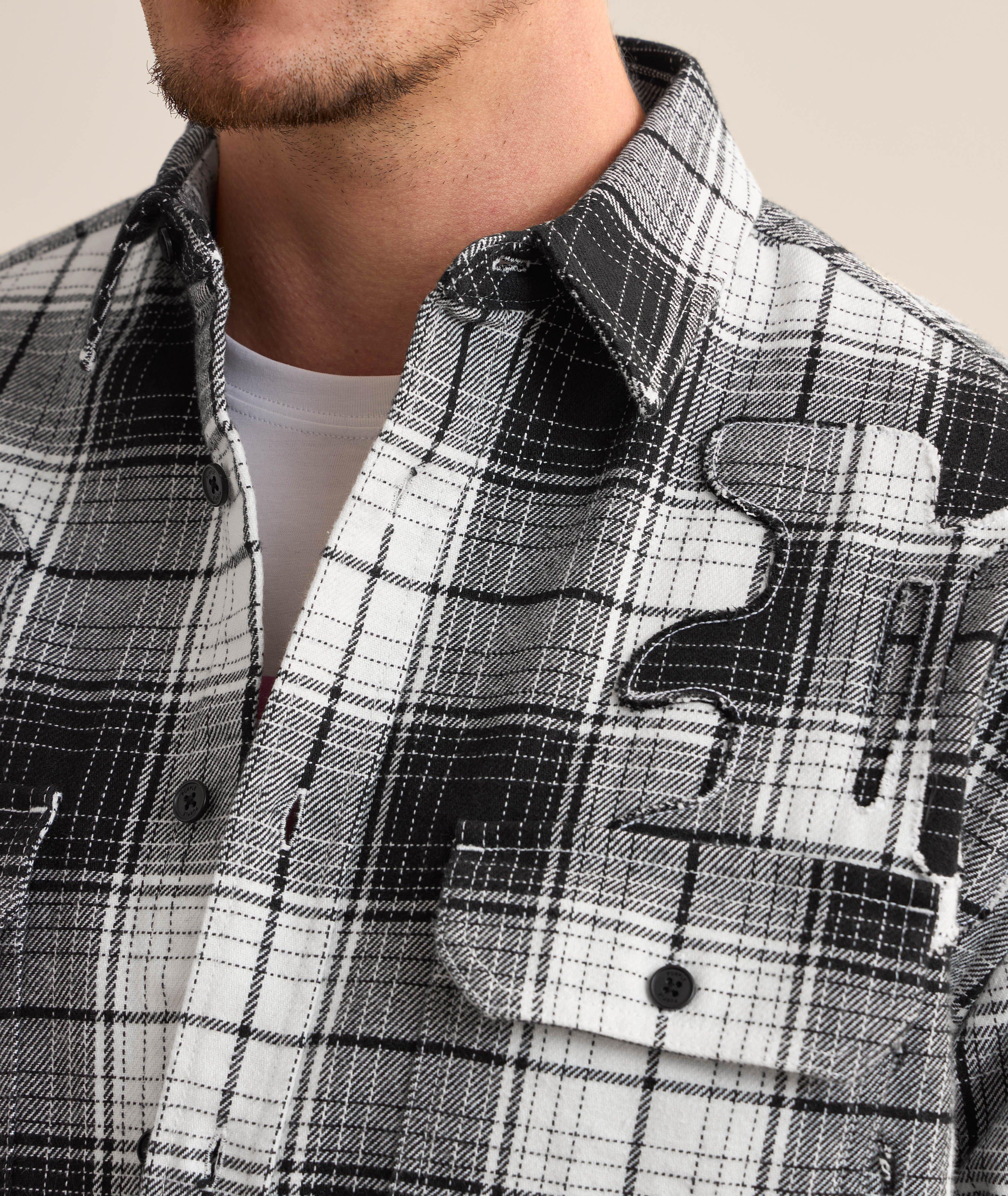 Logo Applique Plaid Flannel Shirt  image 3