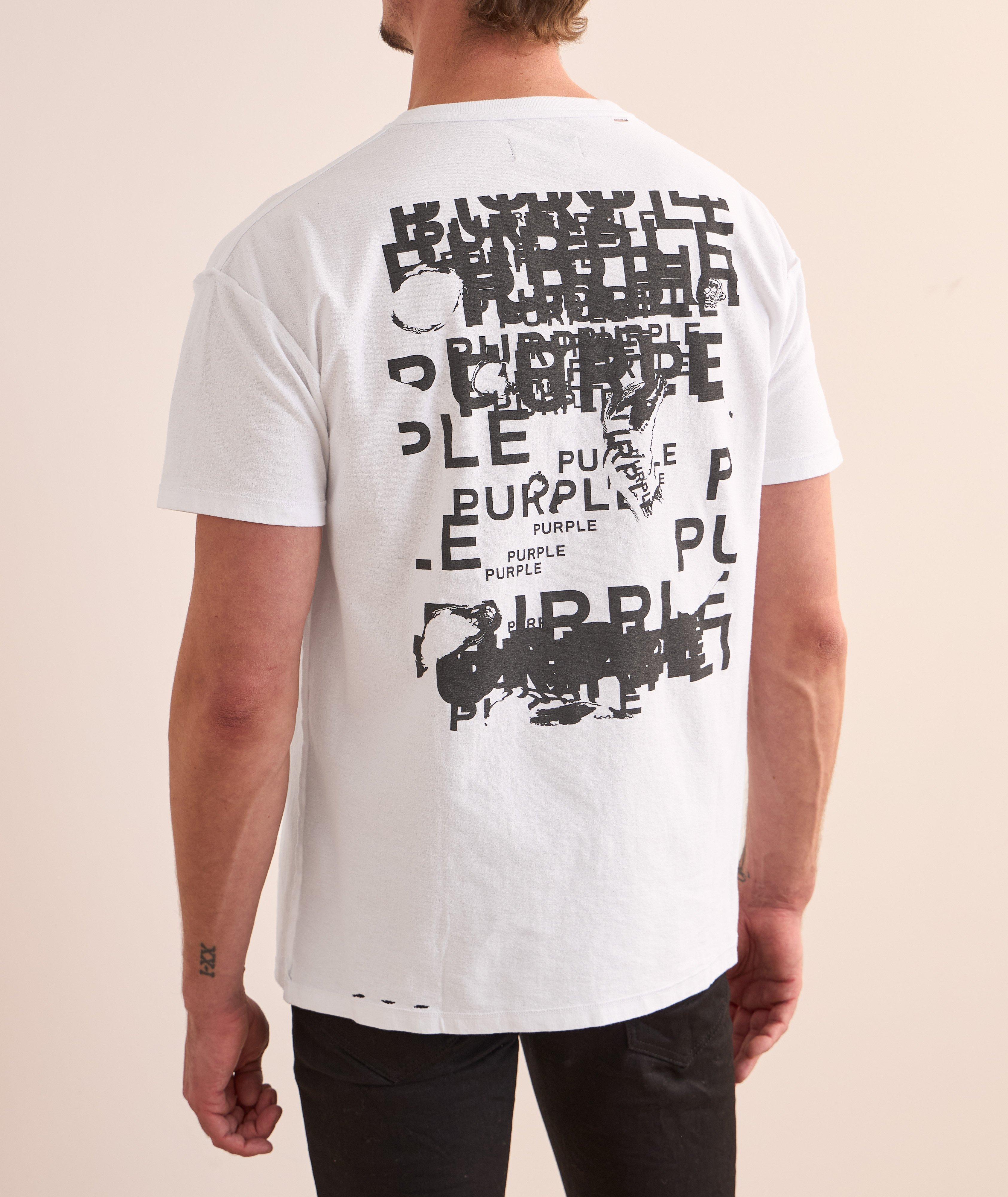 T-shirt en coton à effet inversé avec logo image 2