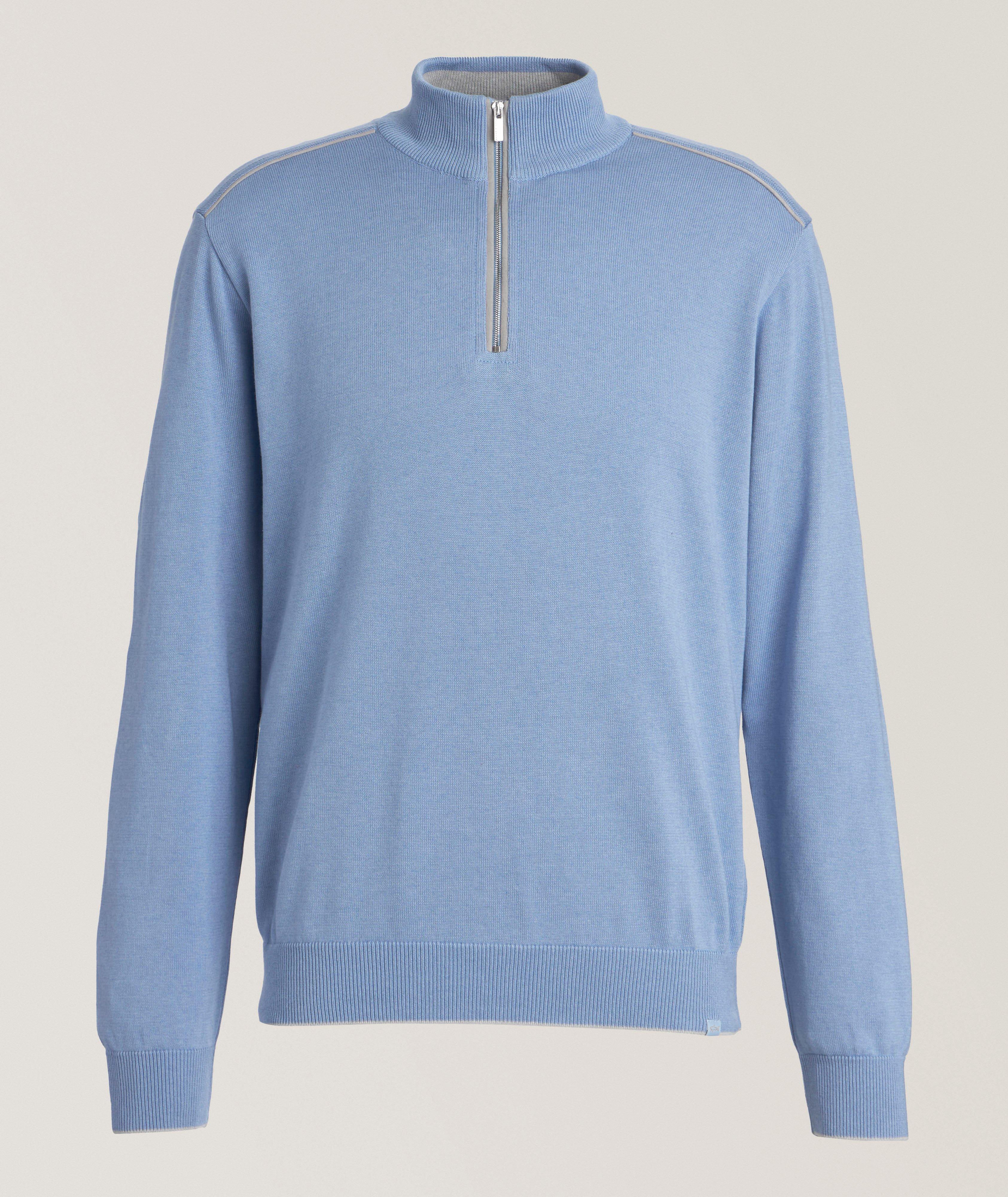 Cotton-Cashmere Quarter-Zip Sweater image 0