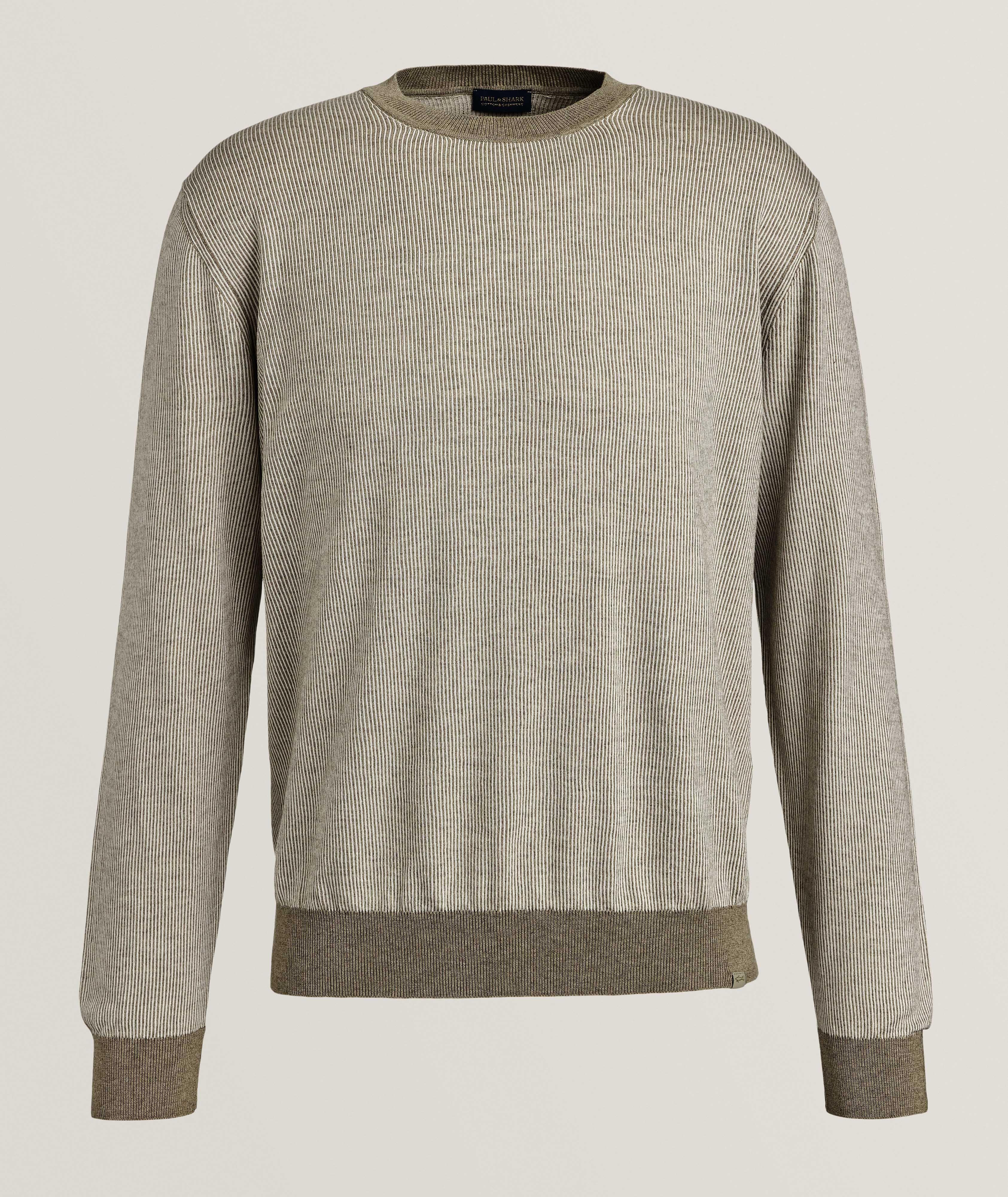 Striped Cotton-Cashmere Sweater image 0