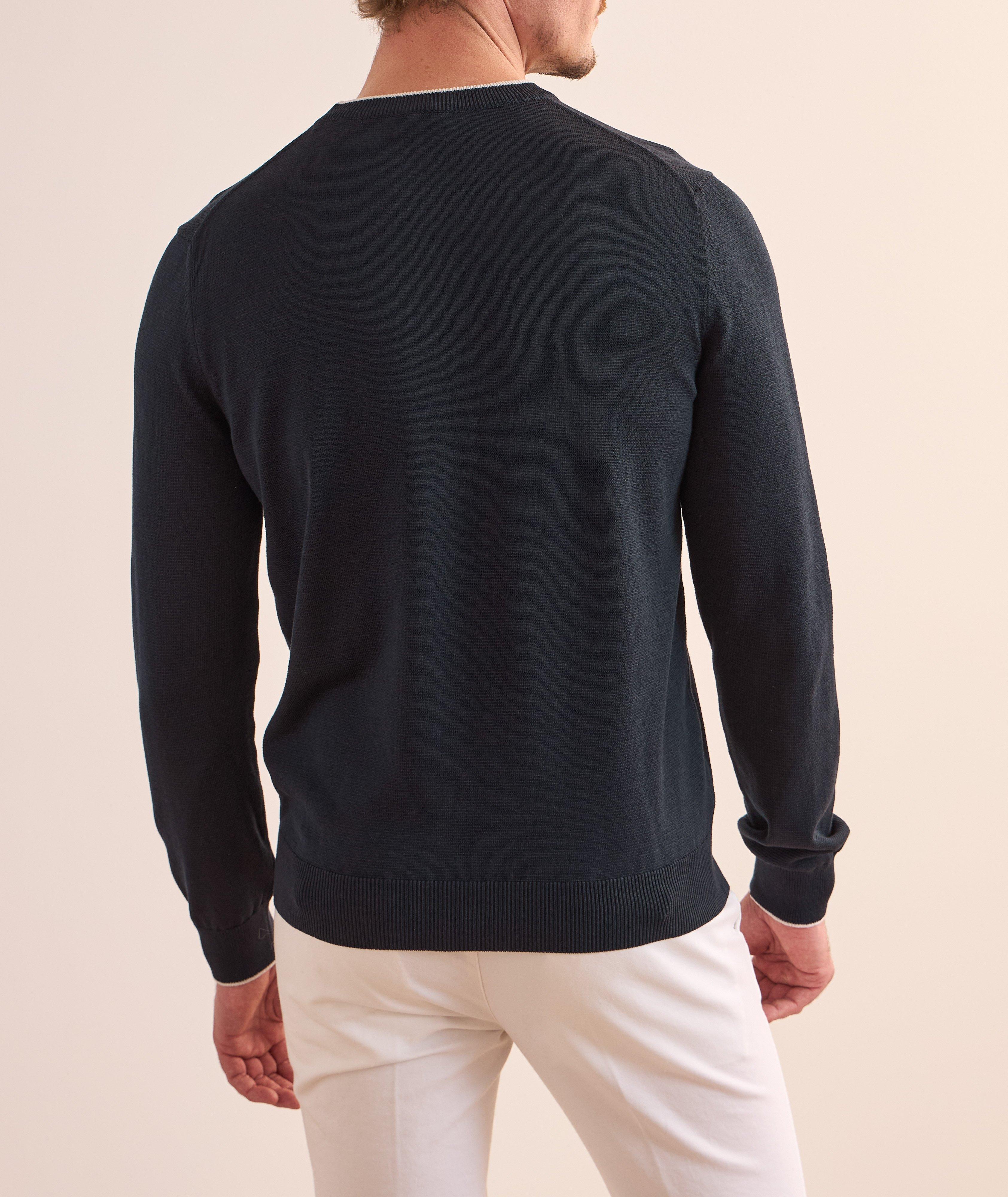 Contrast Tipped Silk-Cotton Sweater image 2