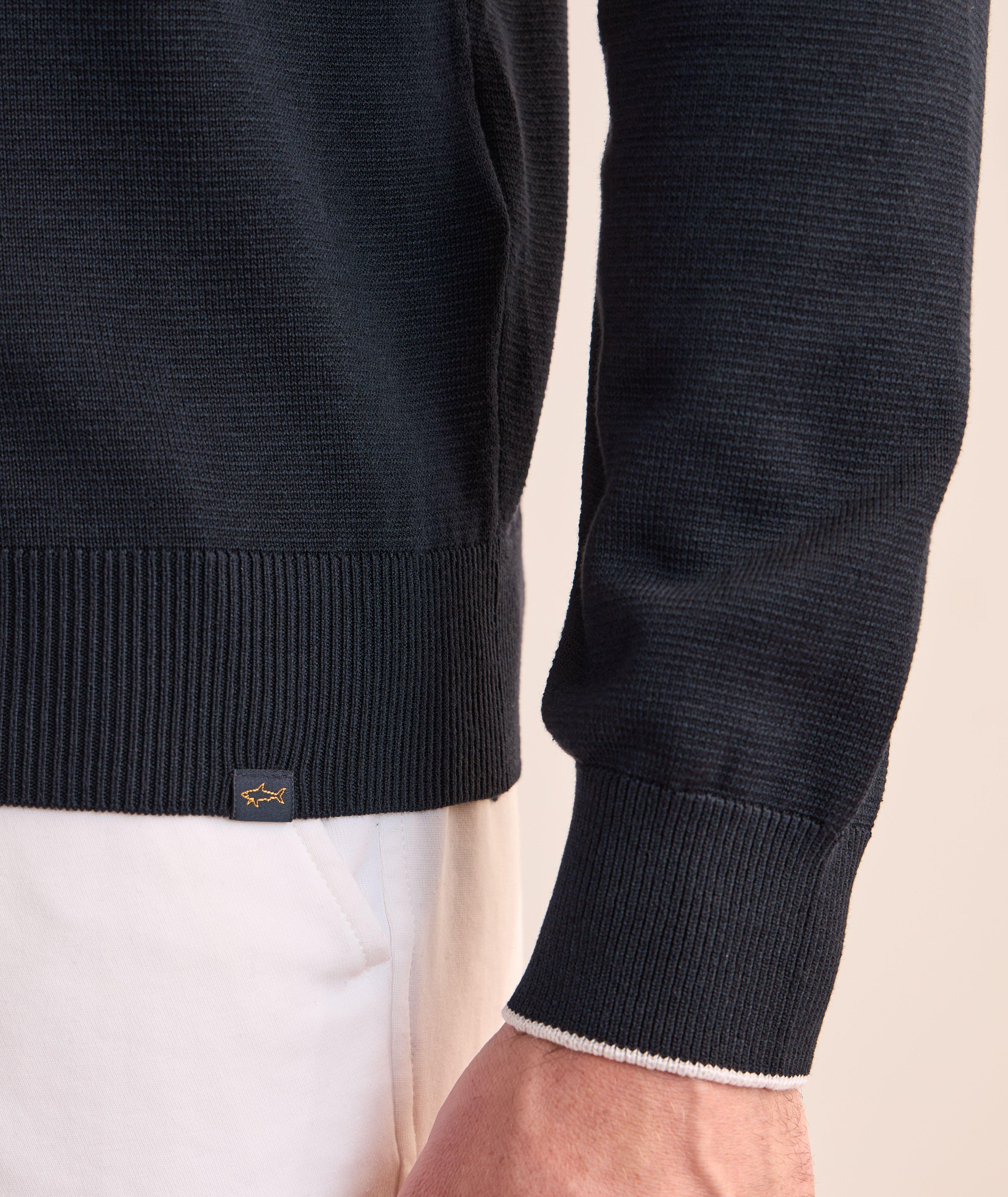 Contrast Tipped Silk-Cotton Sweater image 4