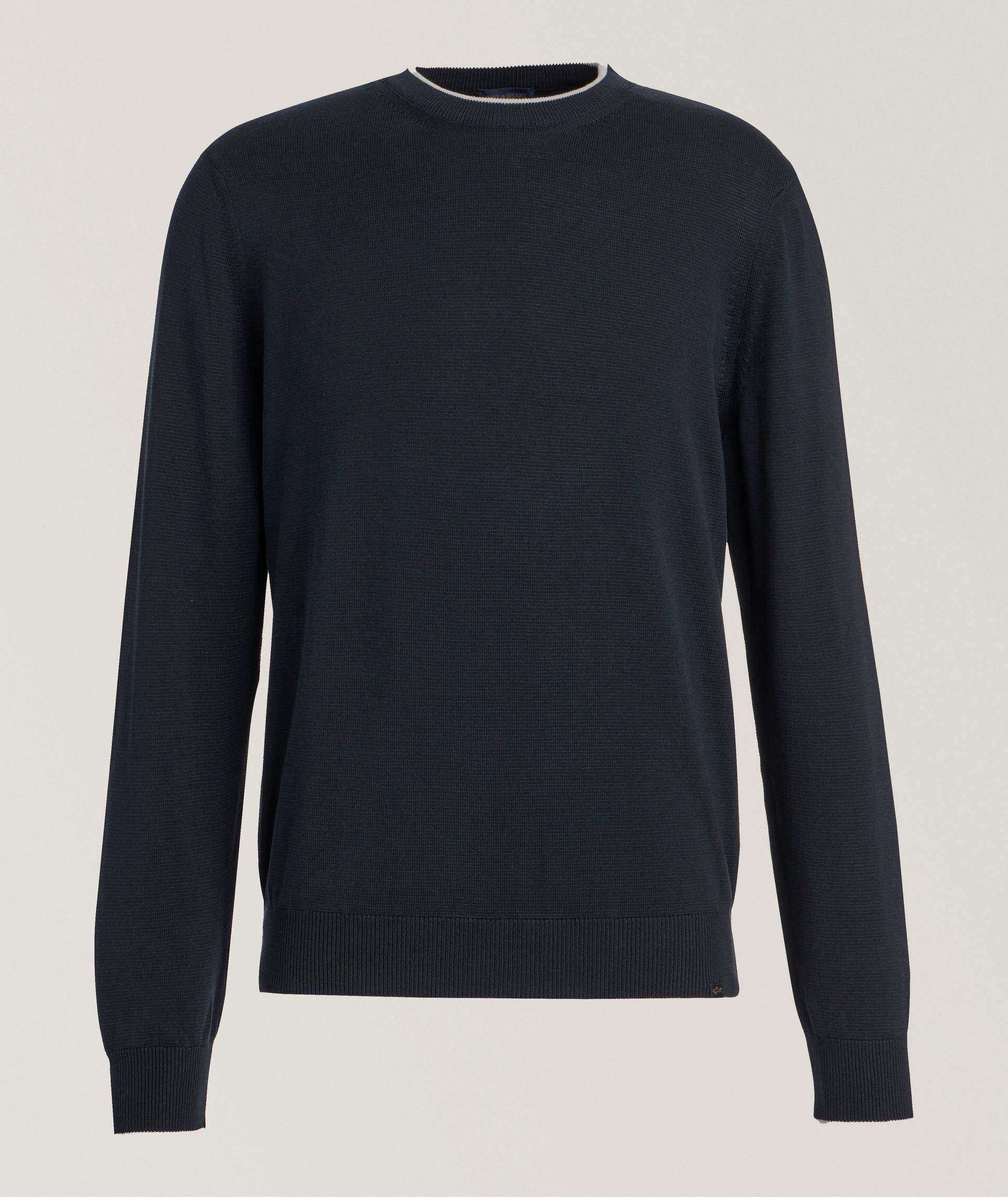 Contrast Tipped Silk-Cotton Sweater image 0