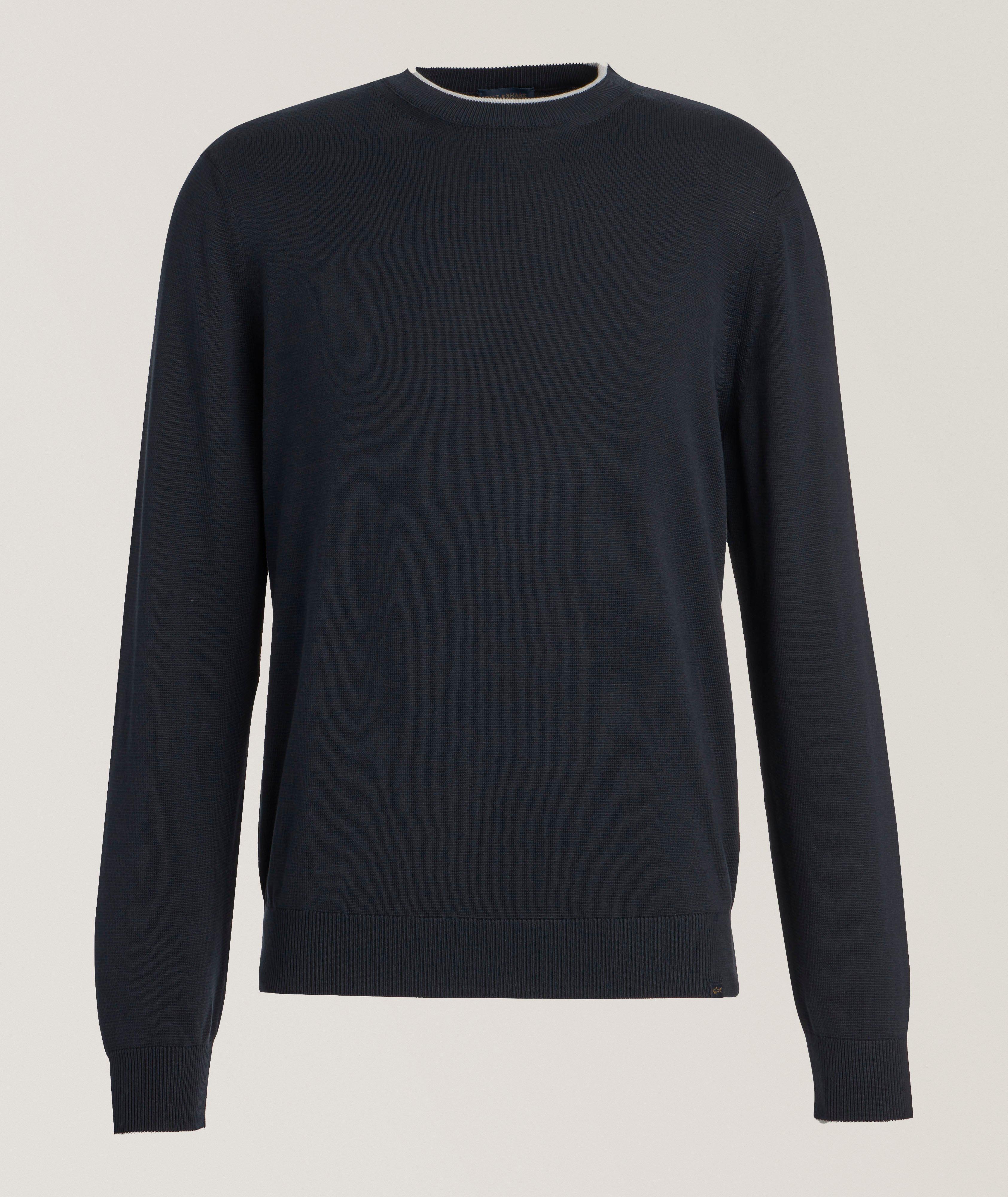 Contrast Tipped Silk-Cotton Sweater image 0