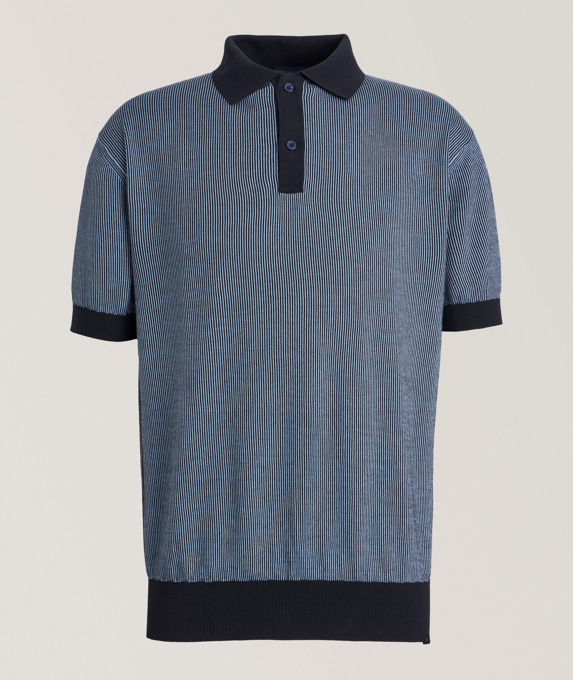 Striped Cotton-Cashmere Polo Shirt image 0