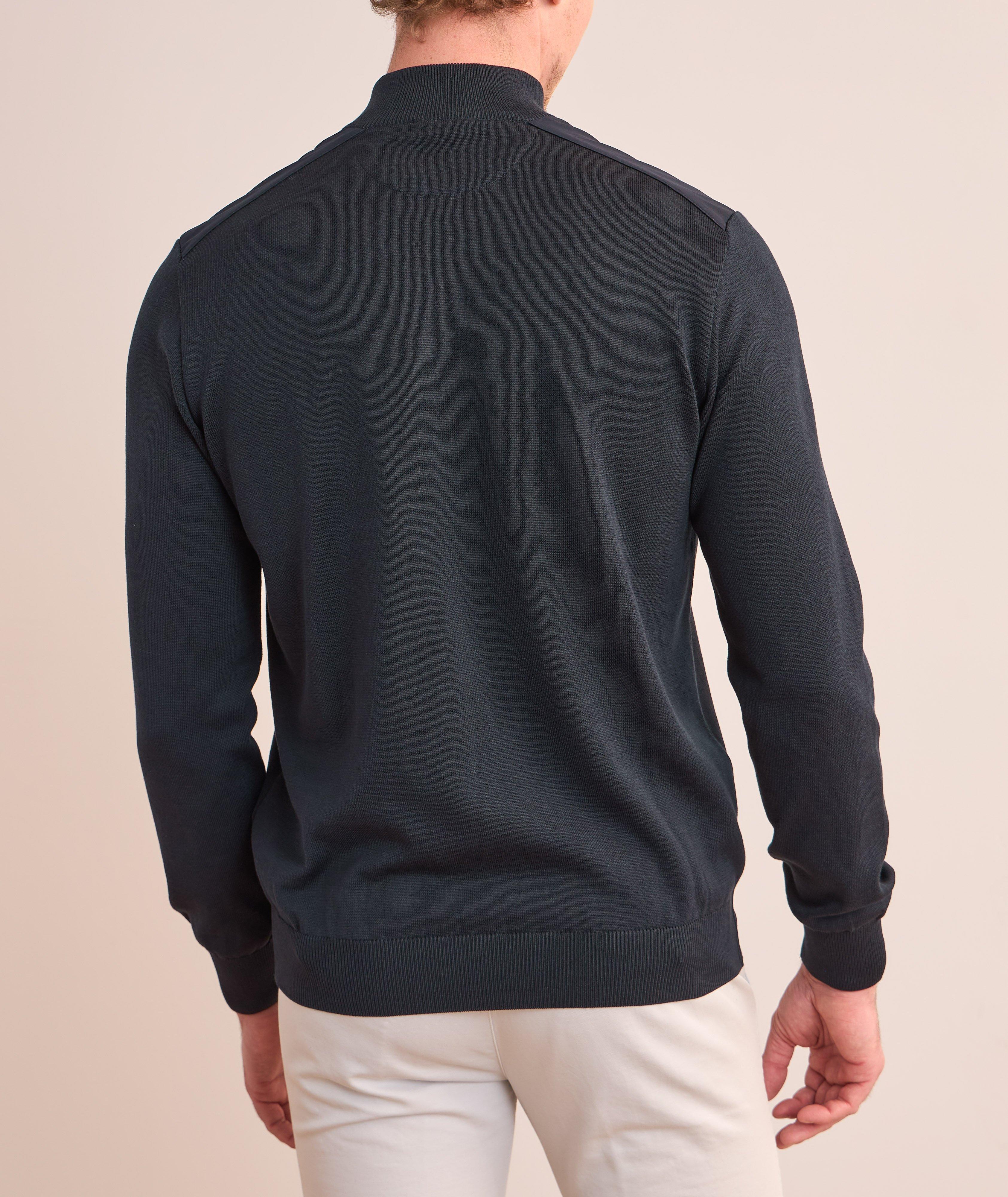 Tipped Silk-Cotton Quarter-Zip Sweater image 2