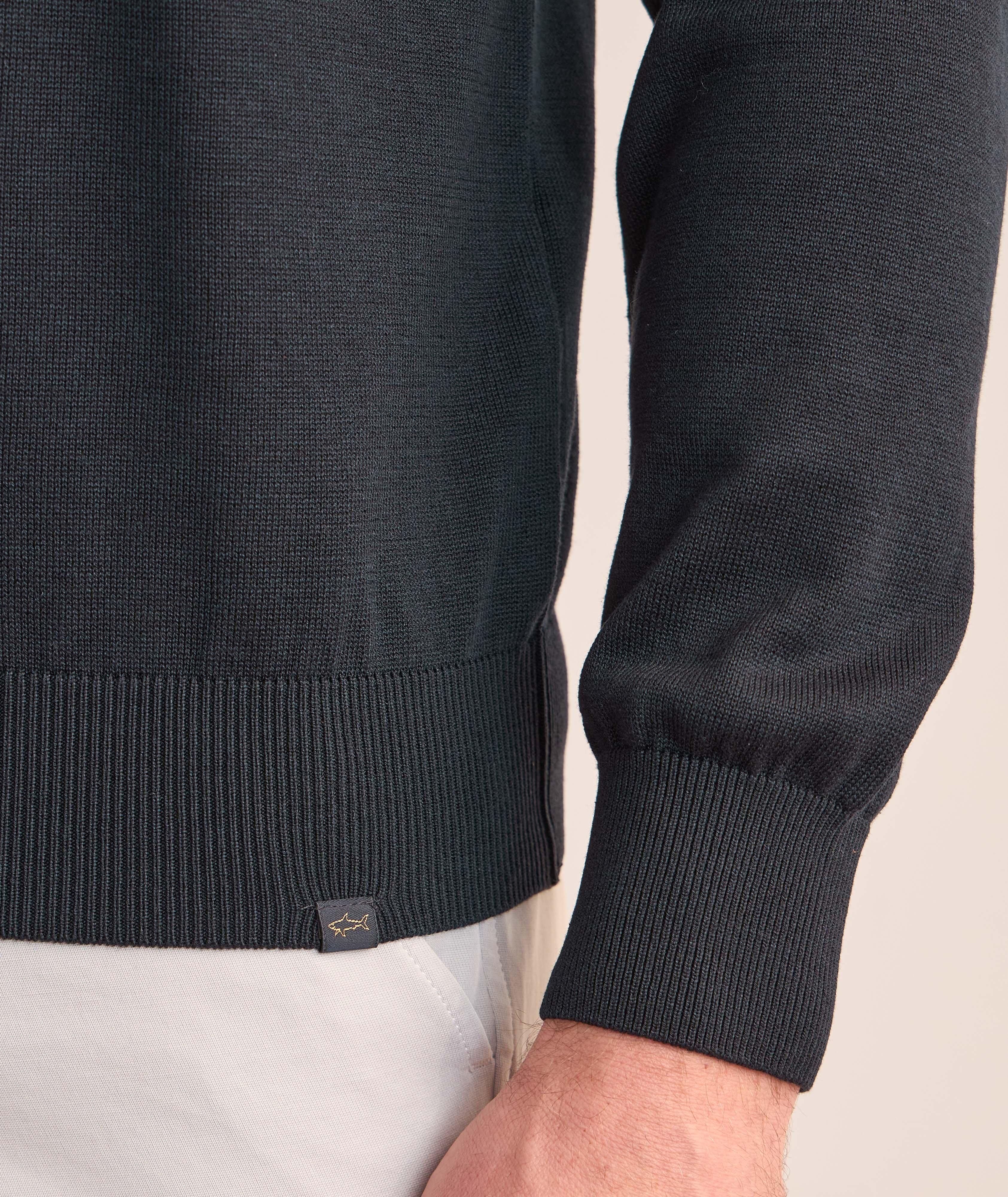 Tipped Silk-Cotton Quarter-Zip Sweater image 4