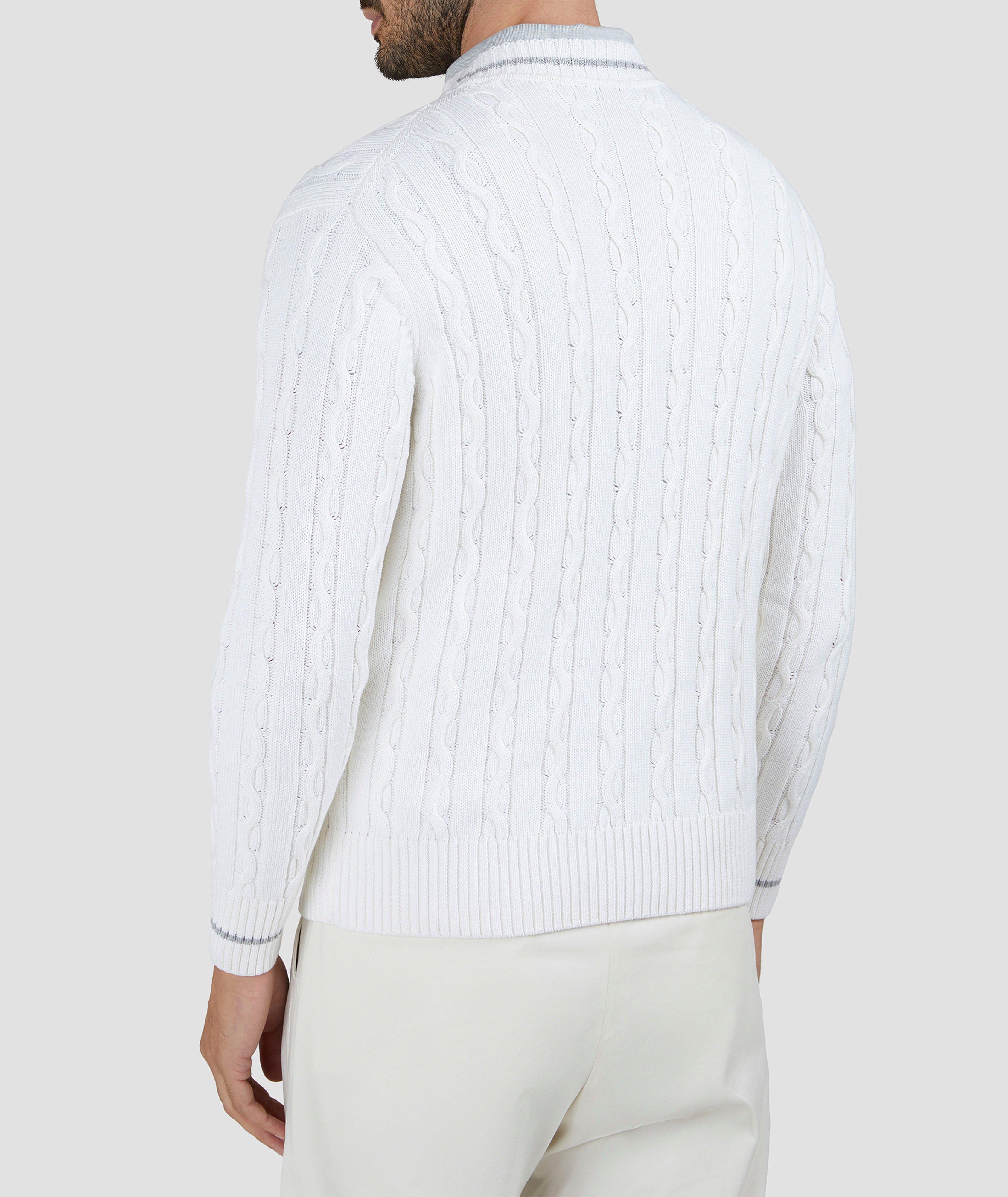 Cotton-Cashmere Cable Knit Sweater image 2