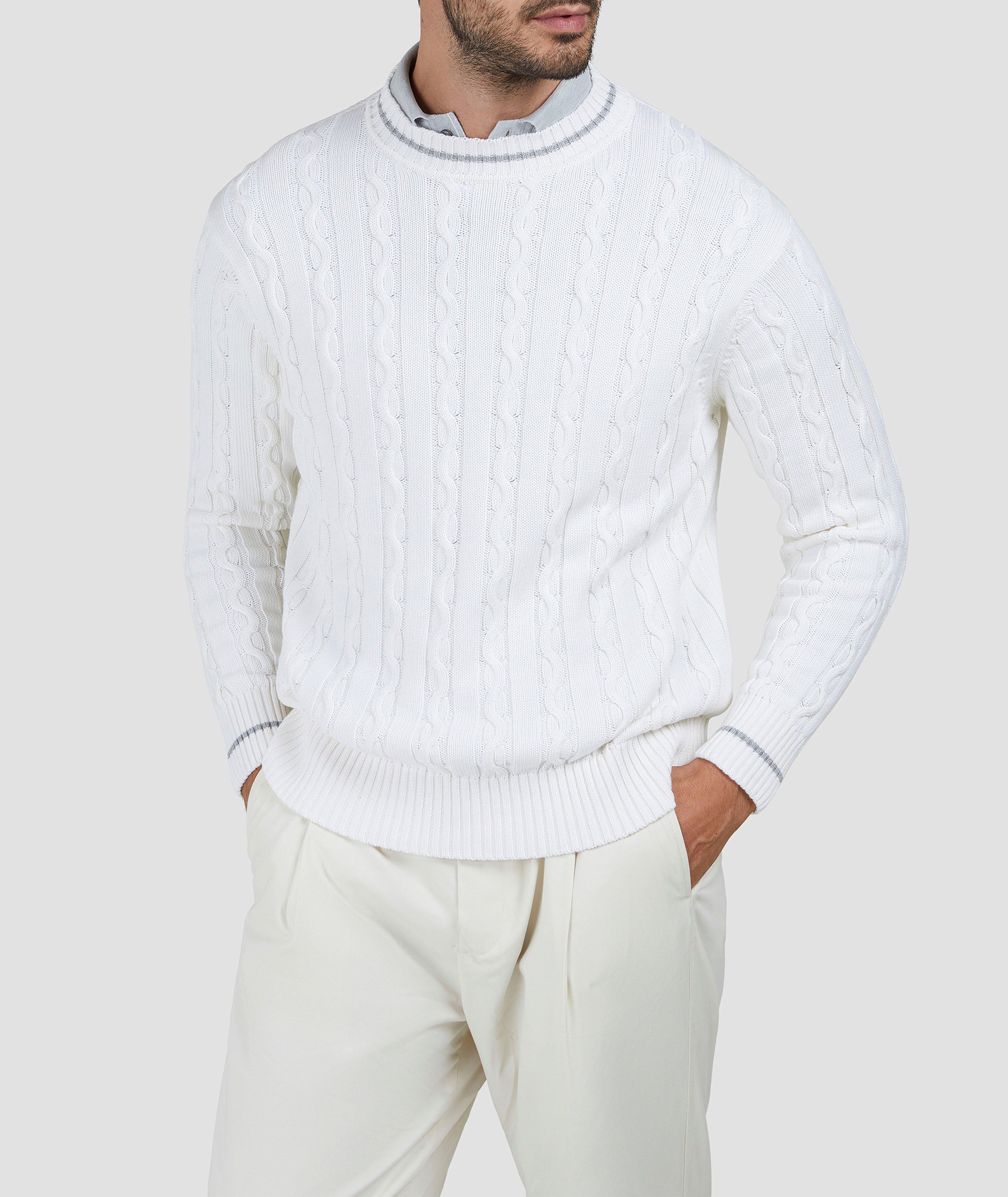 Cotton-Cashmere Cable Knit Sweater image 3