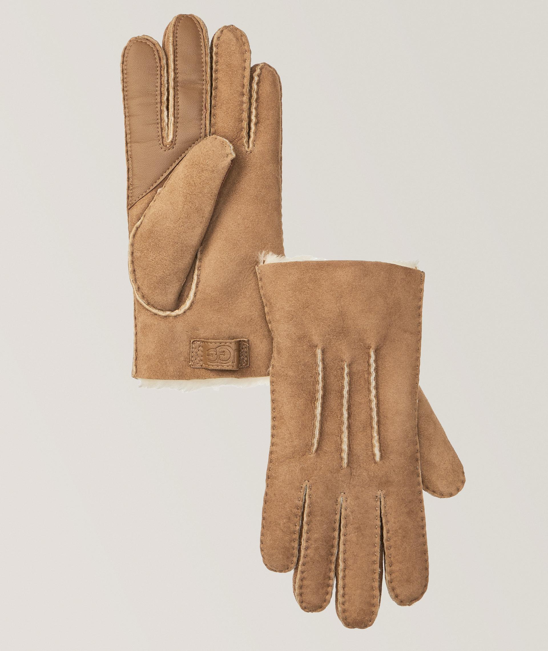 Gants en cuir et en rason à trois surpiqures image 0