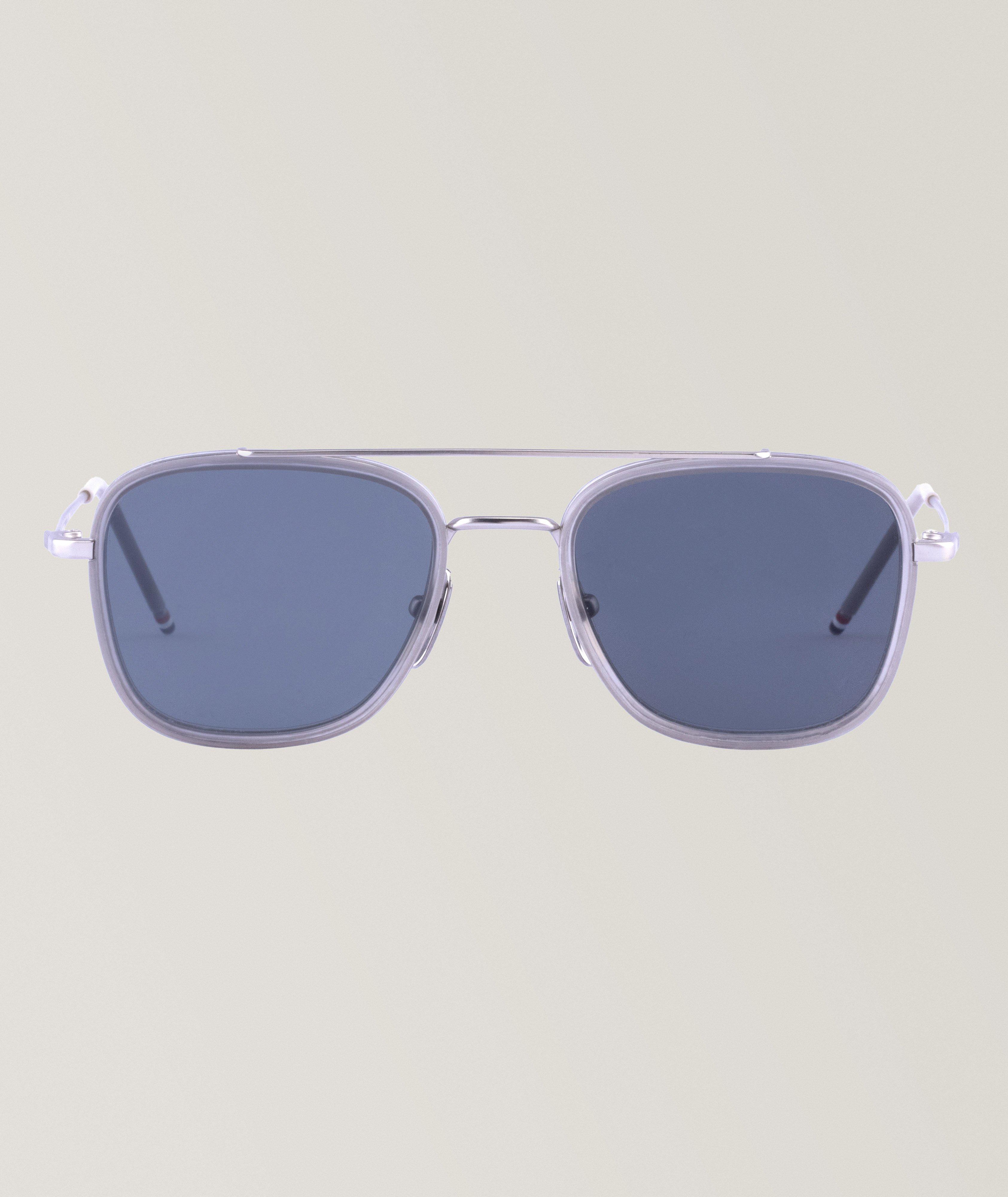 Satin Acetate & Titanium Aviator Sunglasses image 1