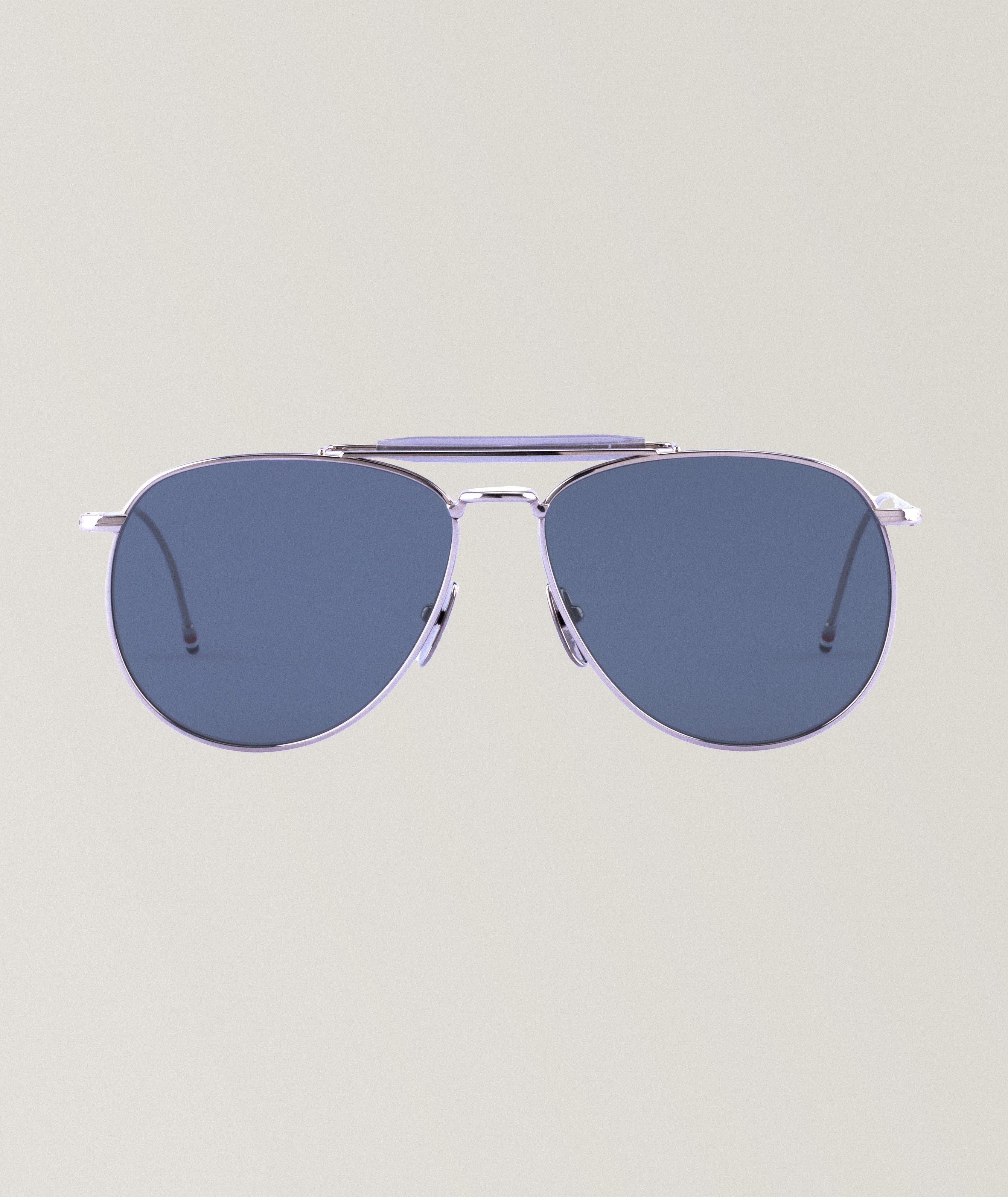 Acetate-Titanium Aviator Sunglasses image 1