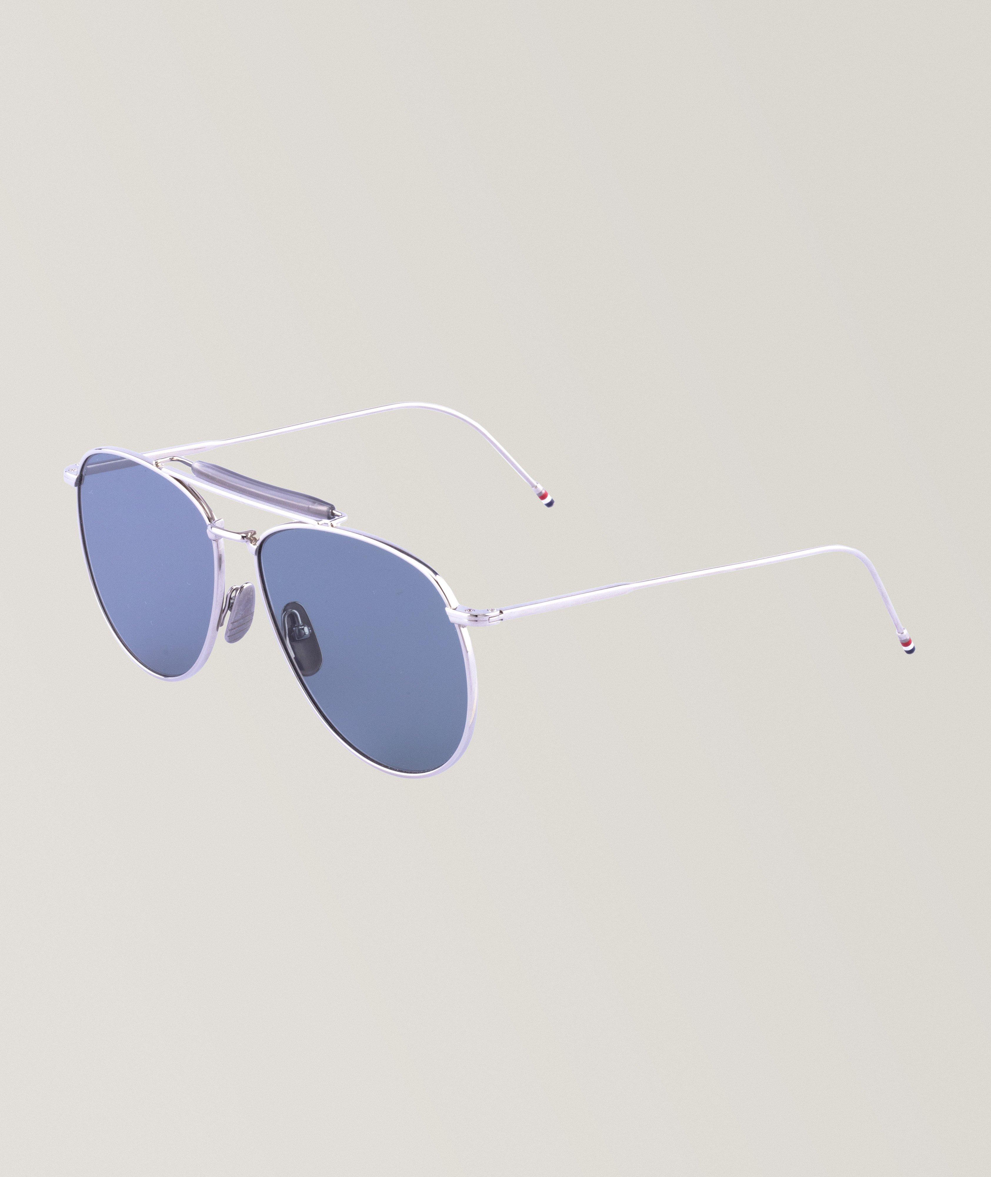 Acetate-Titanium Aviator Sunglasses image 0