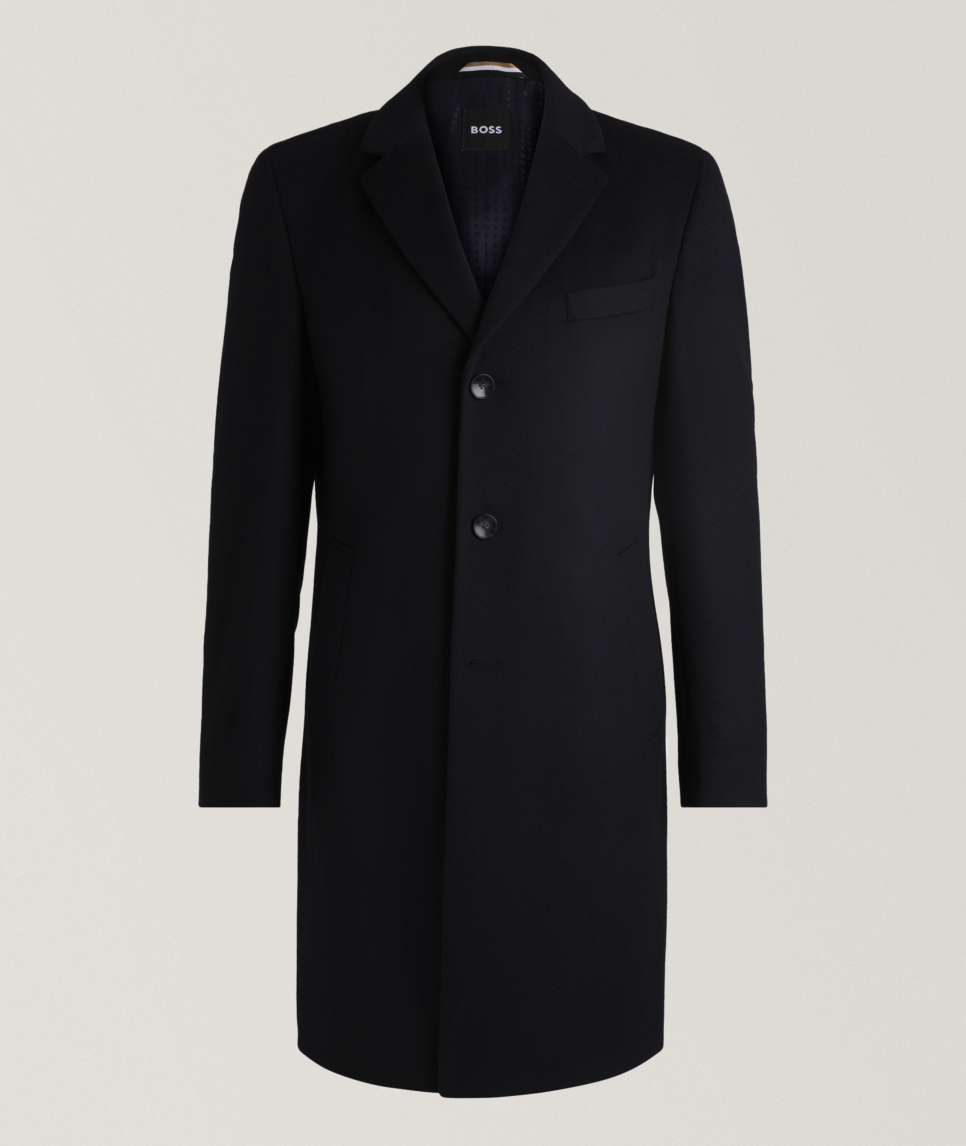 Boss Hyde Virgin Wool Cashmere Overcoat