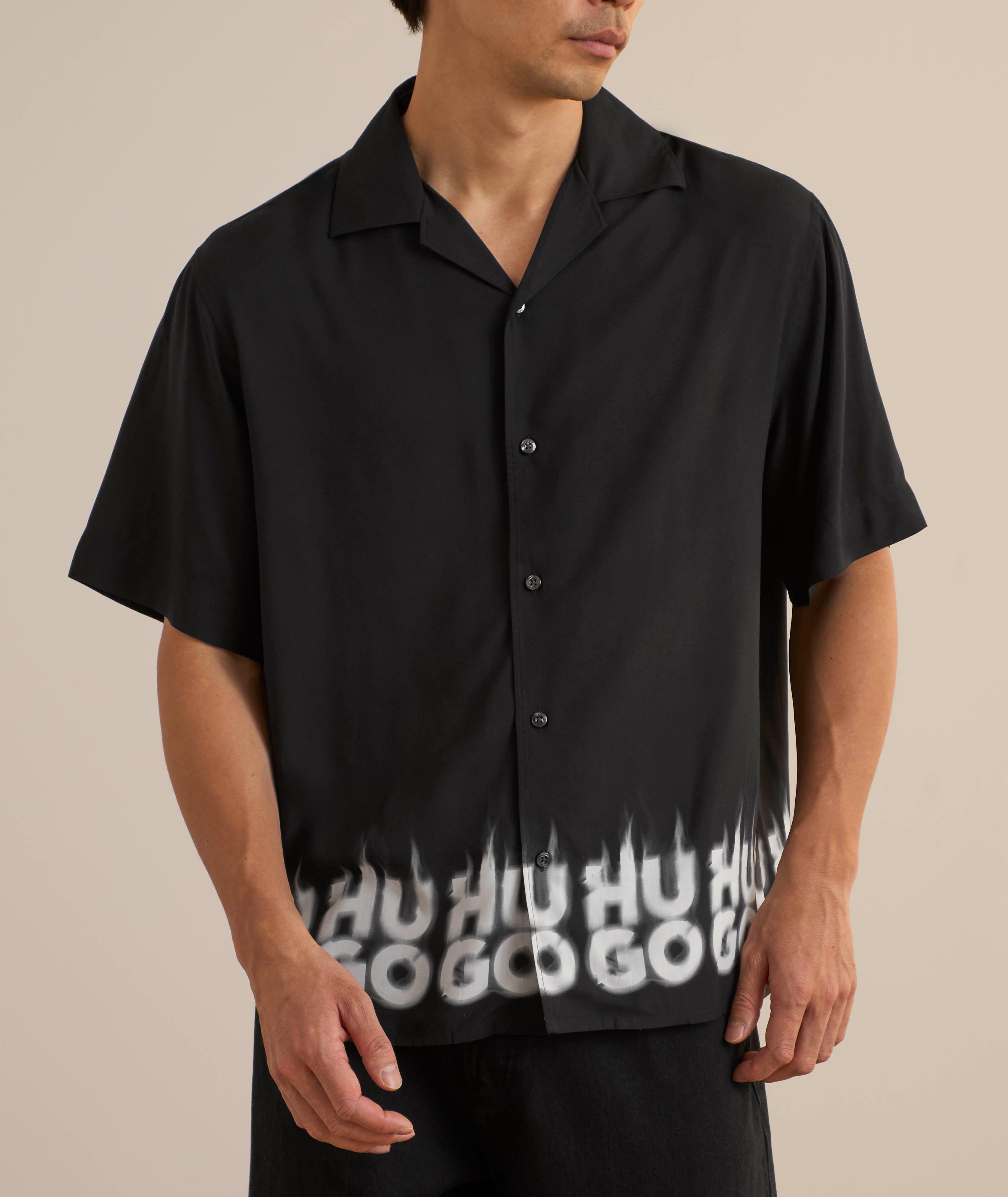 Chemise avec logo fumant et col cubain image 1