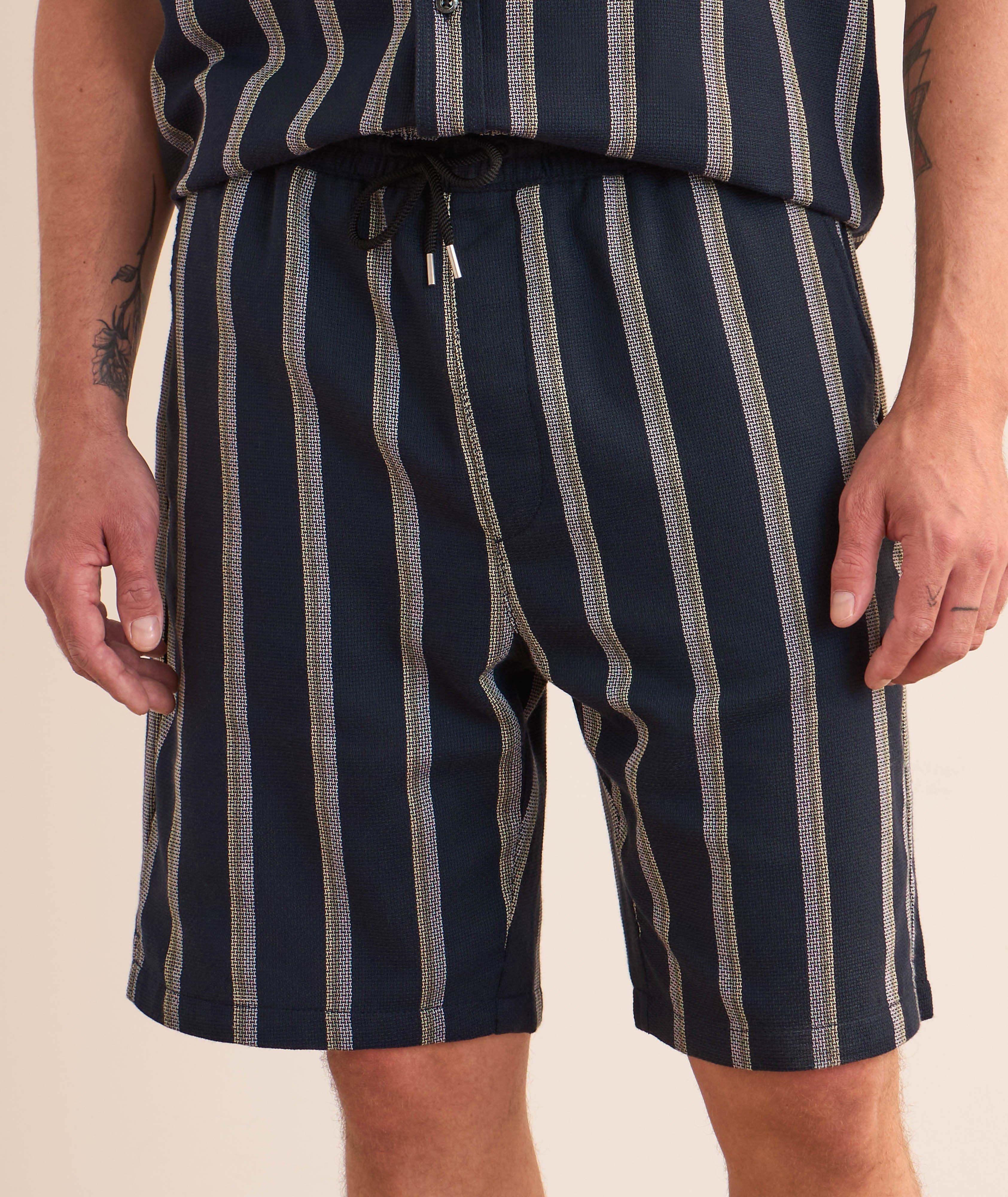 Short en mélange de coton à rayures image 1