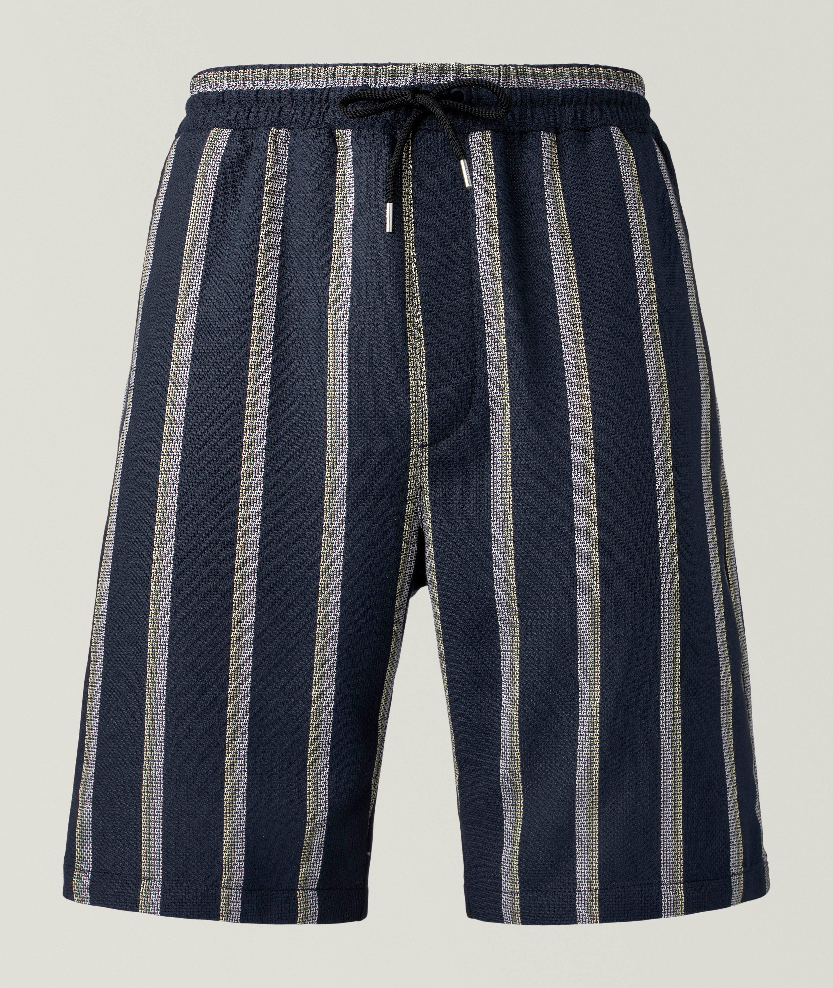 Short en mélange de coton à rayures image 0
